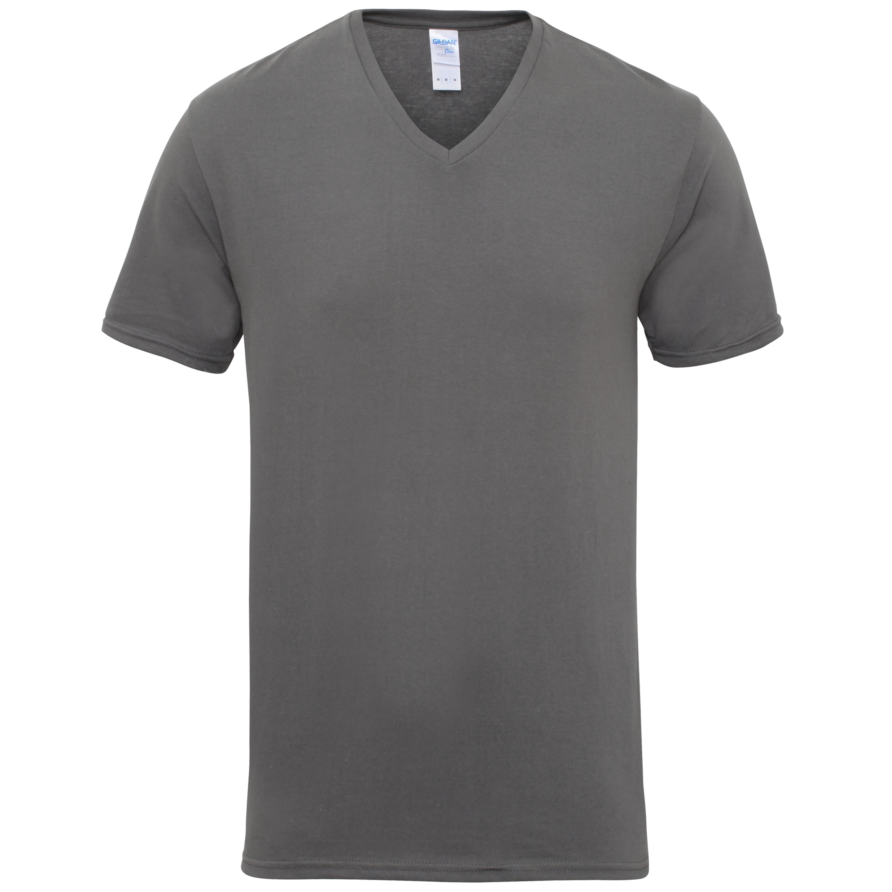 T-shirt Com Decote Em V Gildan Premium - gris-oscuro - 