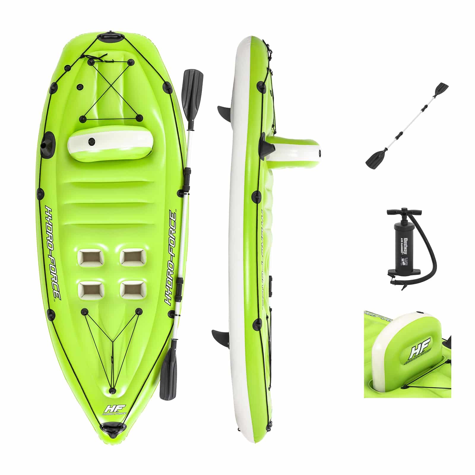 Kayak Hinchable Bestway Hydro-force Koracle 270x100 Cm Individual Con Remo Y Bomba - verde - 