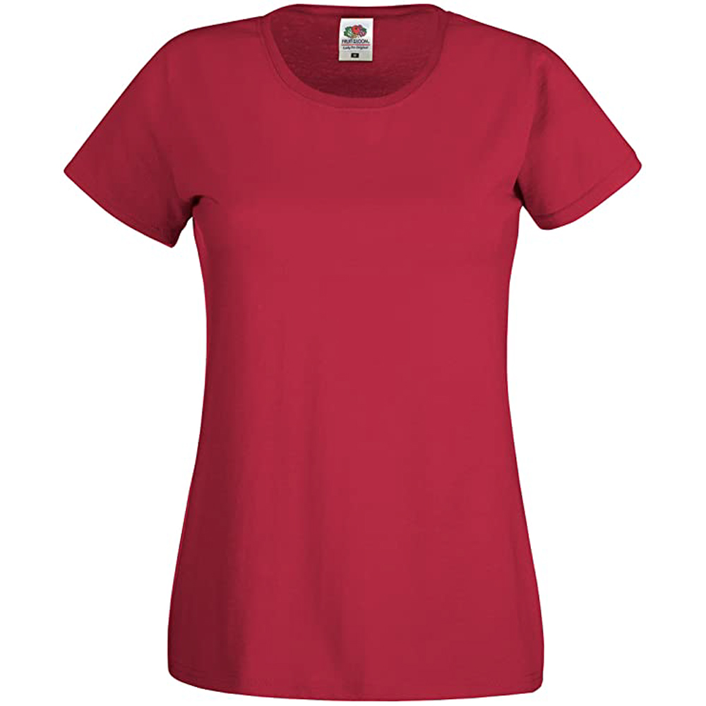 Camiseta Ajustada Fruit Of The Loom Ladyfit - rojo - 