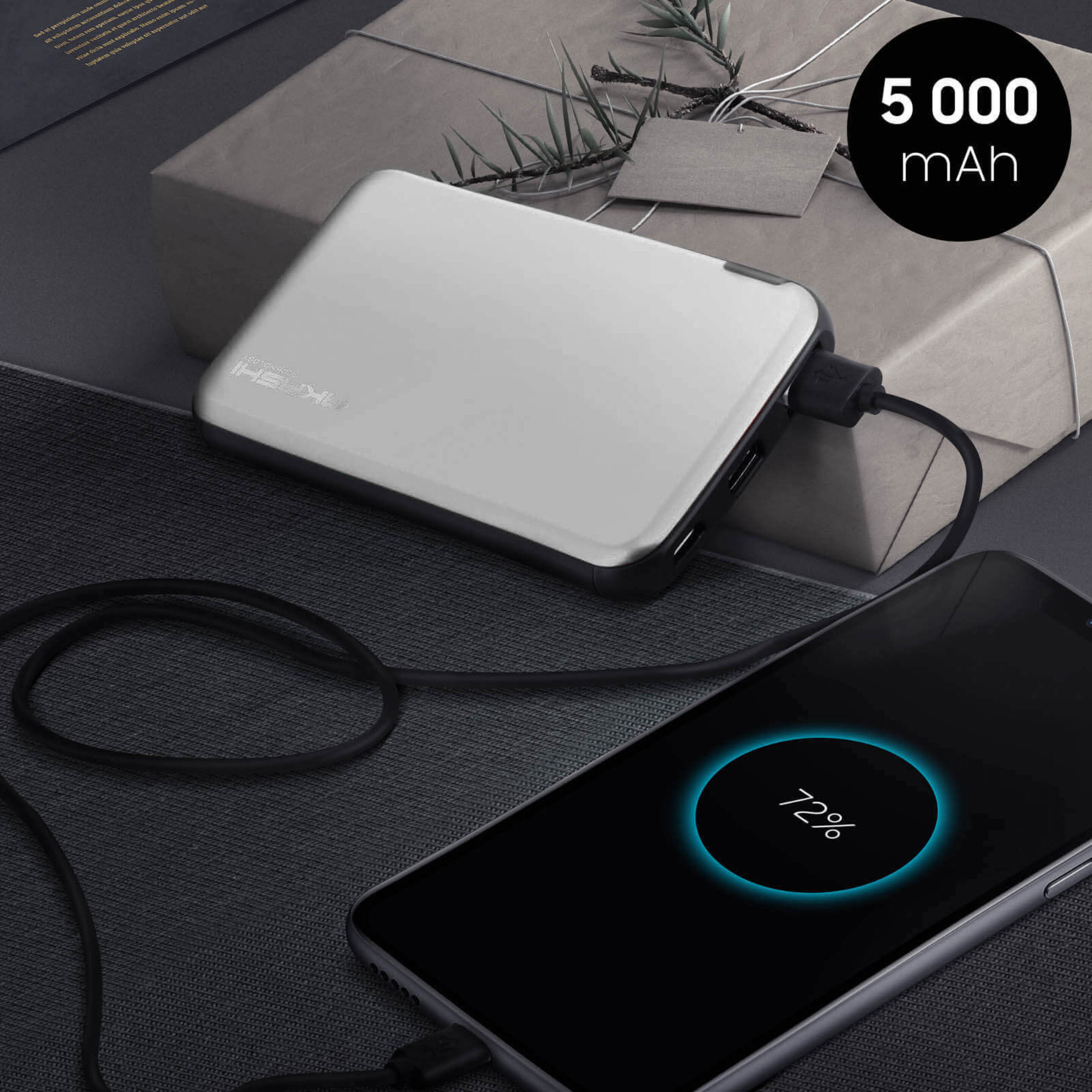 Powerbank Akshi 5000 Mah Carga Rápida 2.1a 1xusb