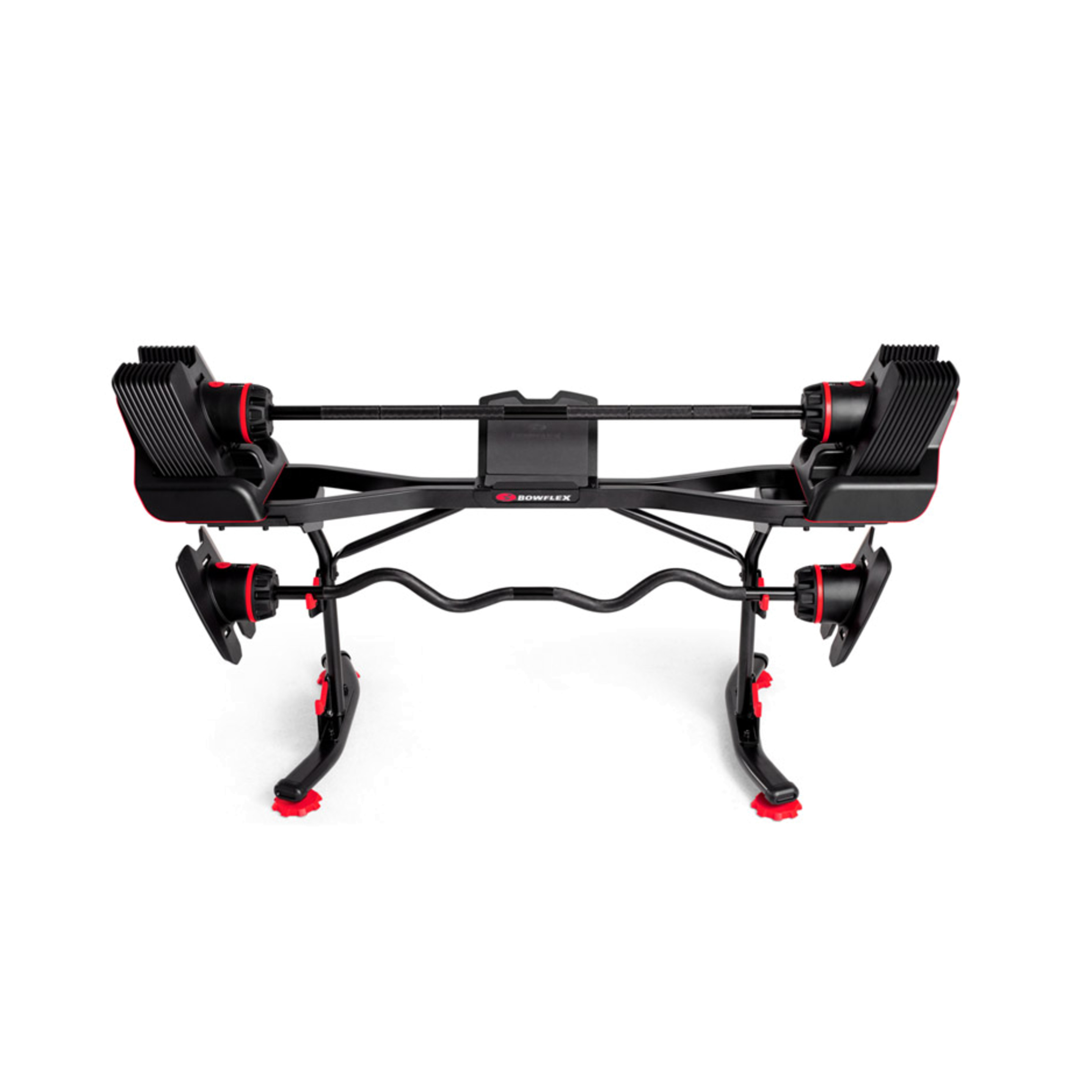 Bowflex Stand Barbell And Curlbar With Media Rack