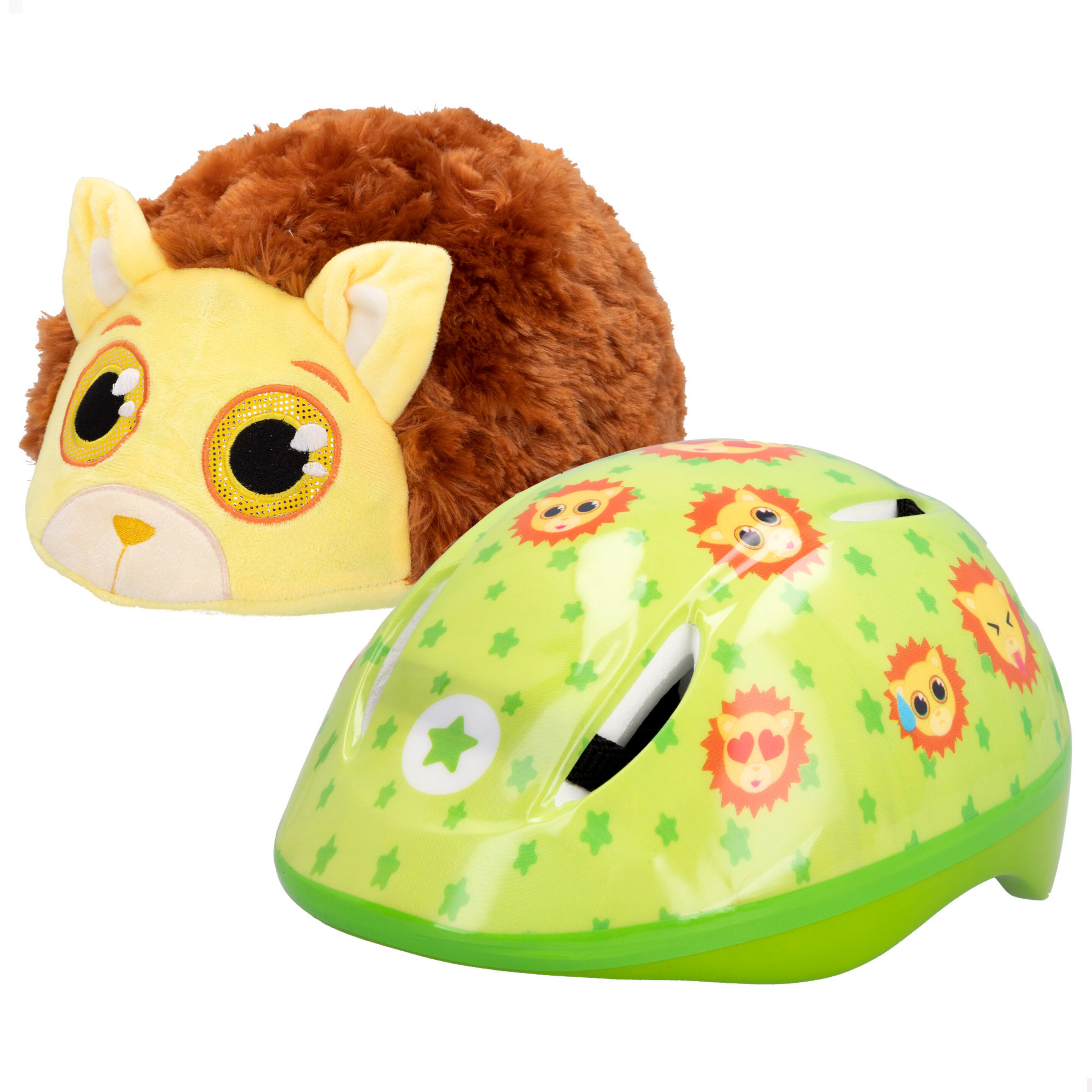 Capacete Infantil Com Capa De Pelúcia De Leão K3yriders