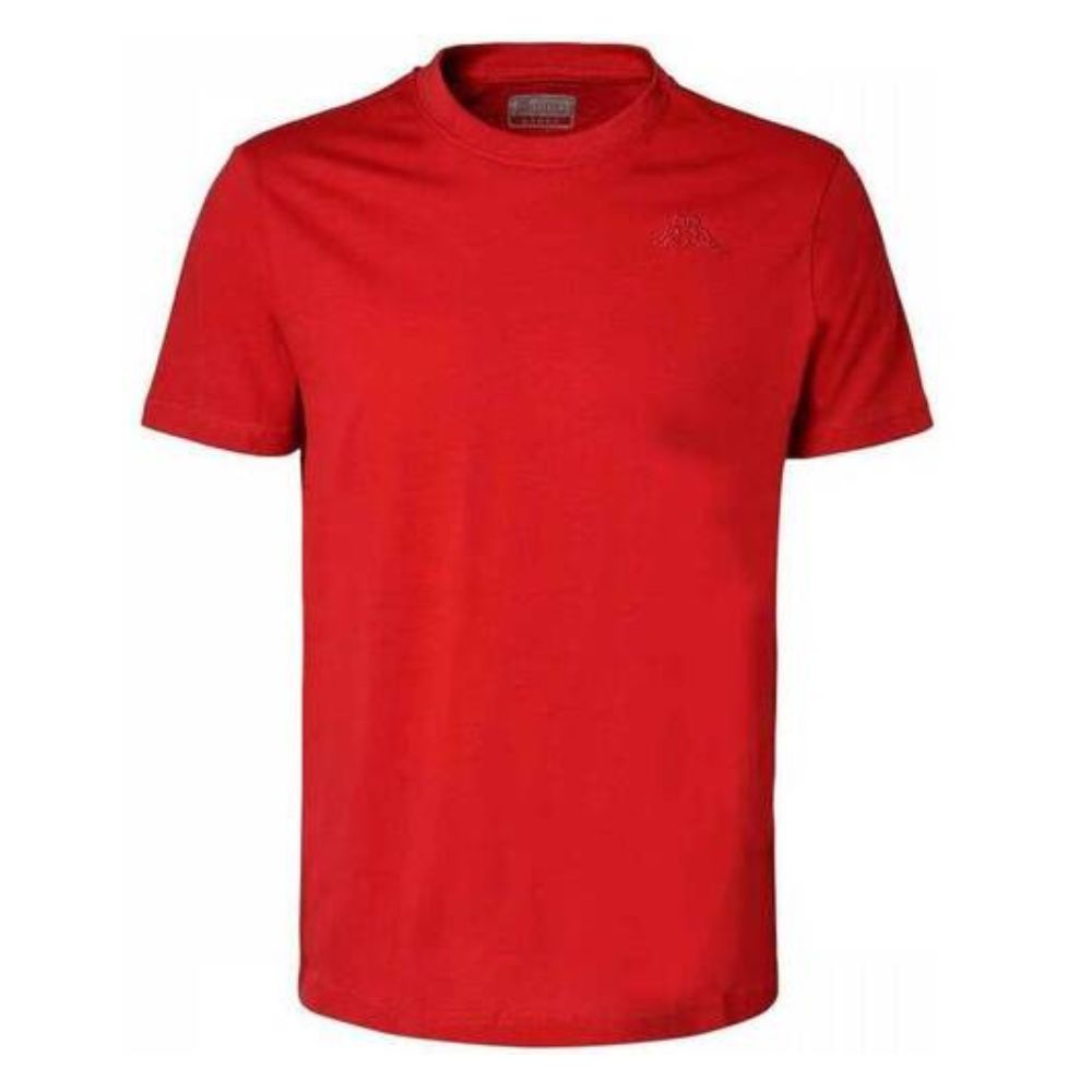 T-shirt De Ginástica Decote Redondo Em Algodão Homem Kappa Cafers Slim. Vermelho