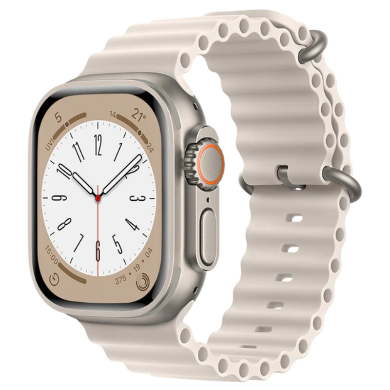Correa De Silicona Compatible Con Apple Watch 42/44/45/49mm Smartek Smtk-ocean - gris - 