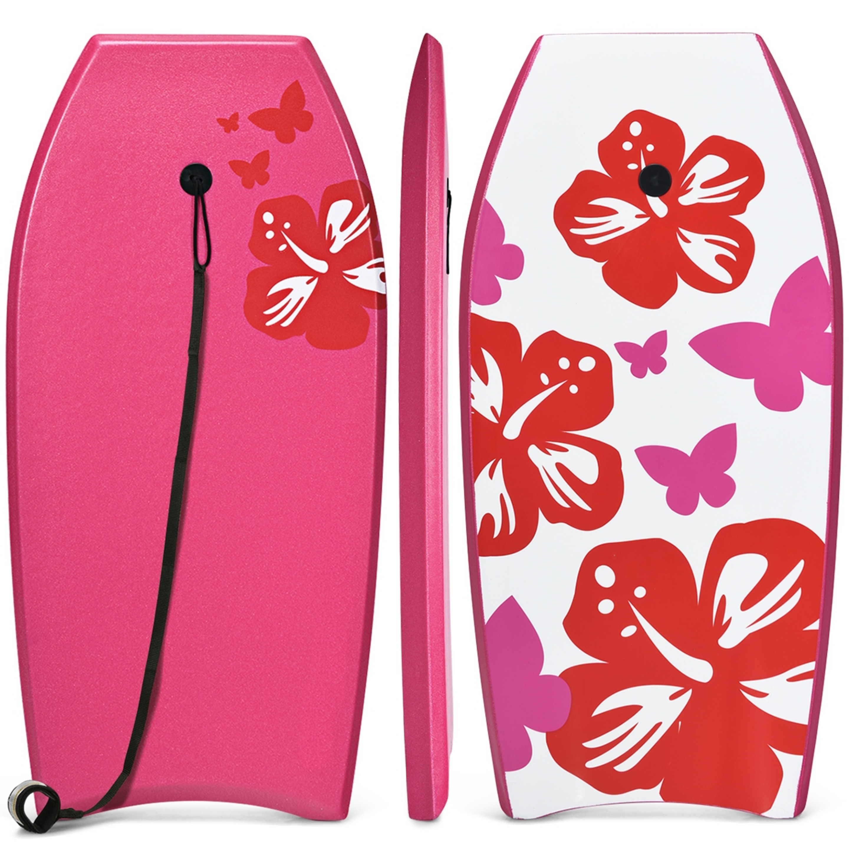 Costway Bodyboard Con Núcleo Tabla De Surf Rosa 104 X 51 Cm - rosa - 