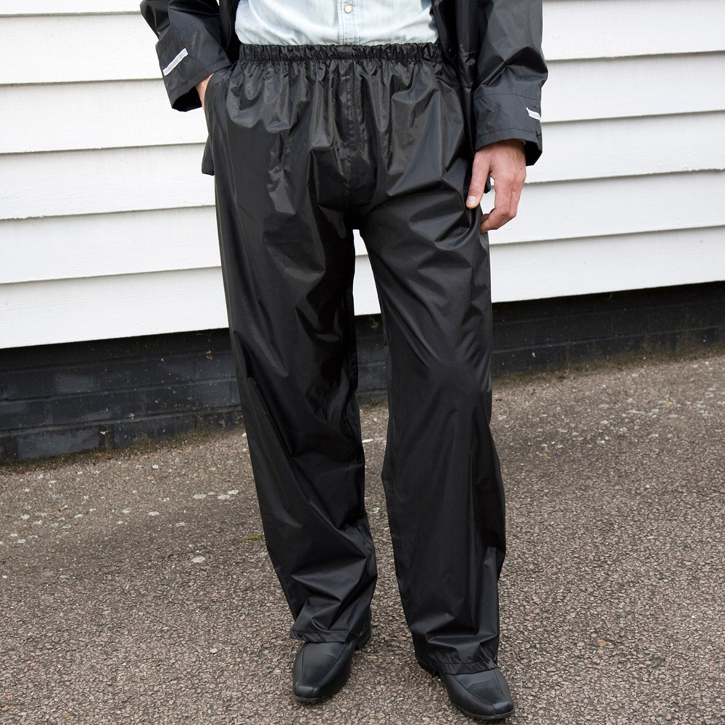 Pantalones Grandes Para Lluvia Modelo Core Stormdri Hombre Caballero Result (Negro)