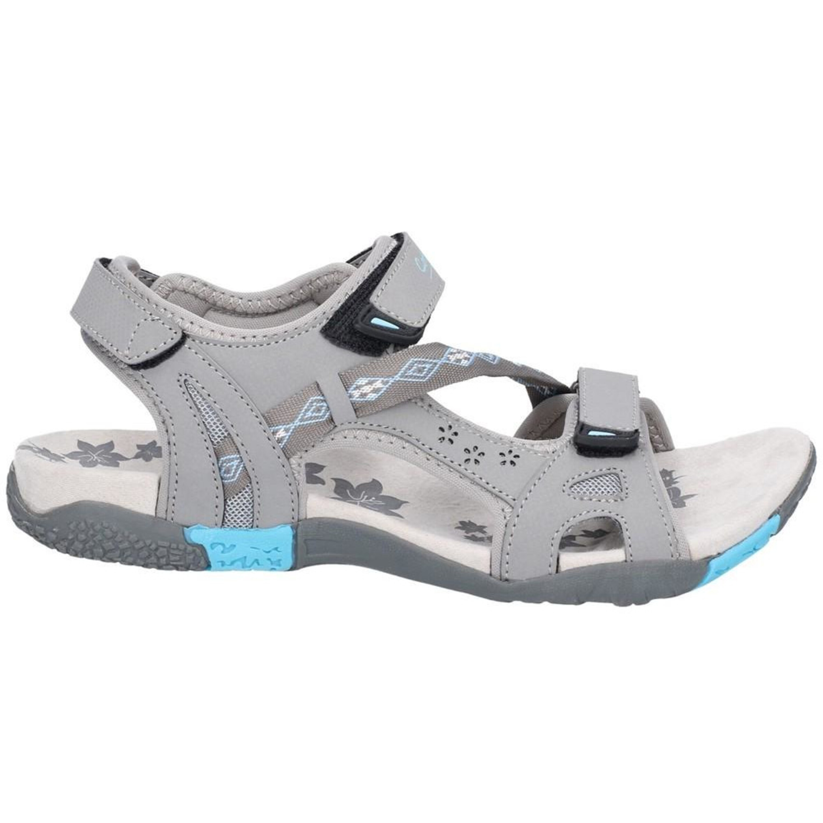 Mulheres/ladies Whichford Touch Fasten Sandal Cotswold (Cinza/azul Claro)