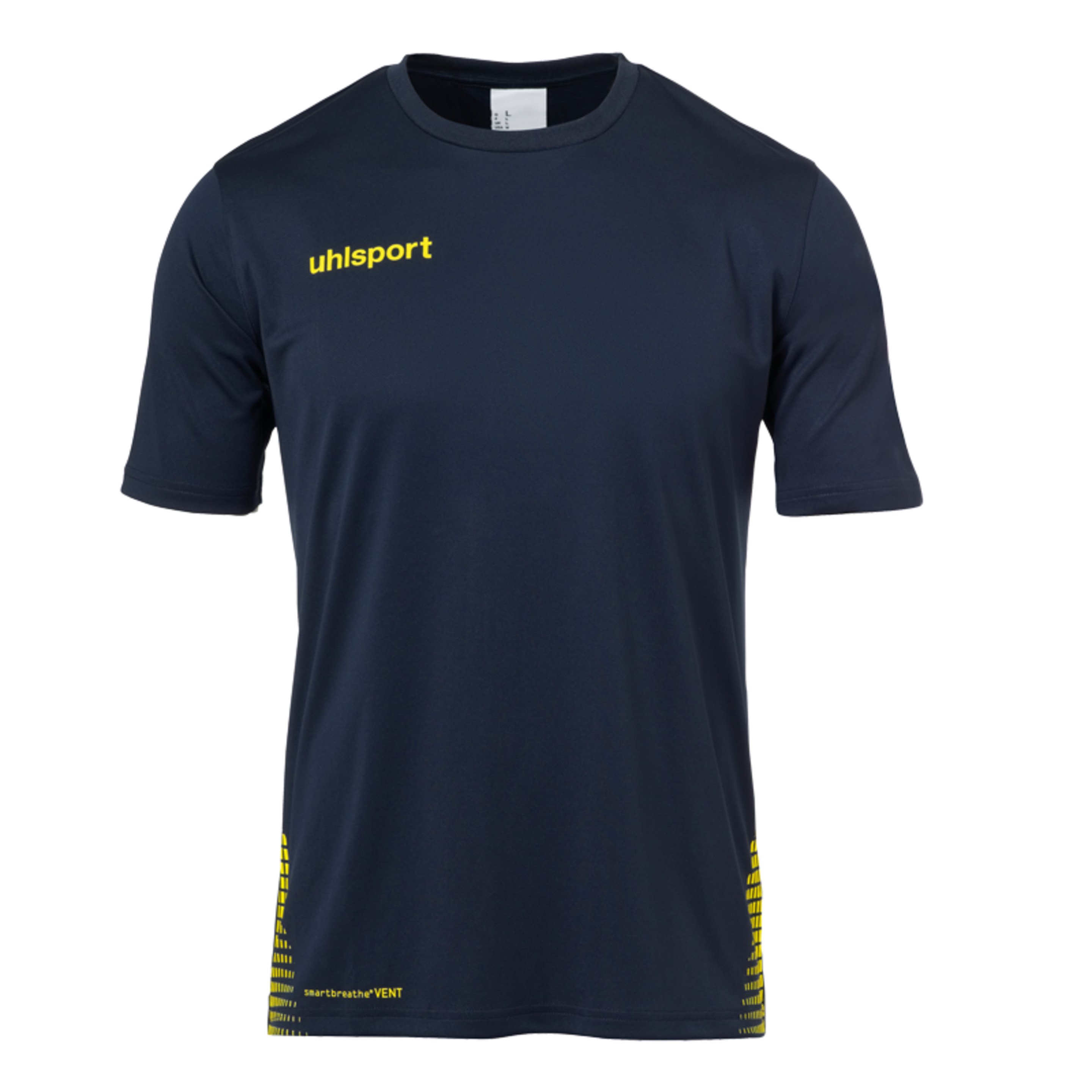 Score Training T-shirt Azul Marino/amarillo Fluo Uhlsport