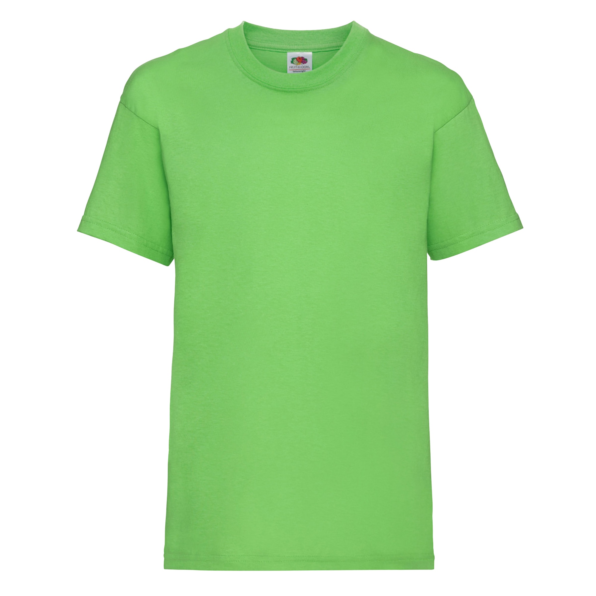 Camiseta Básica De Manga Corta 100% Algodon De Primera Calidad Fruit Of The Loom - verde-fluor - 