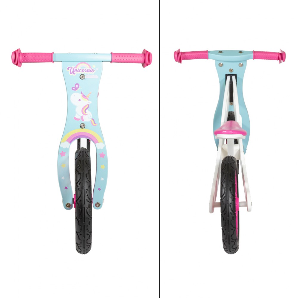 Bici Sem Pedais De Madeira Modelo Unicórnio 12" Woomax