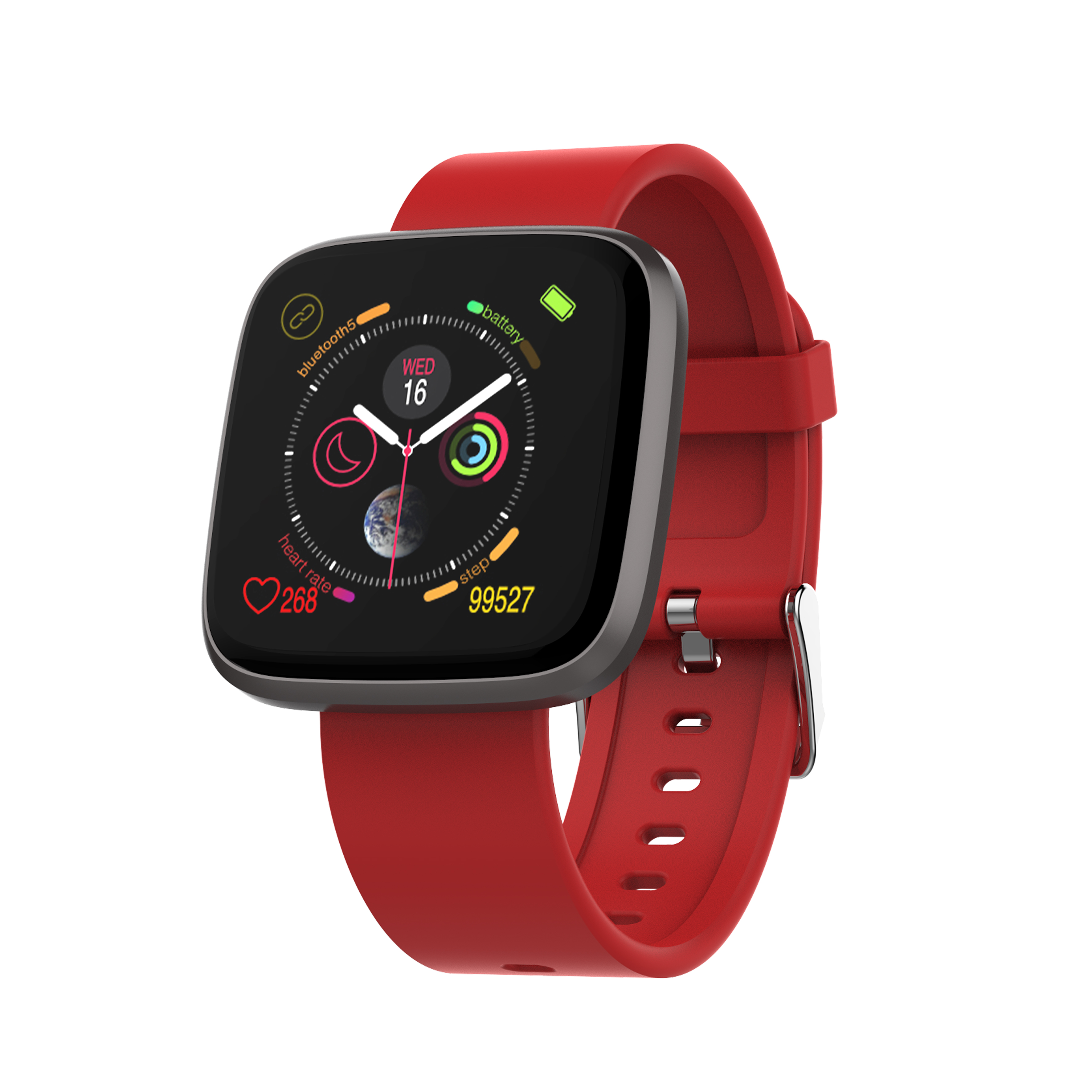 Reloj Inteligente Smartwatch Deportivo Ip67 Rojo