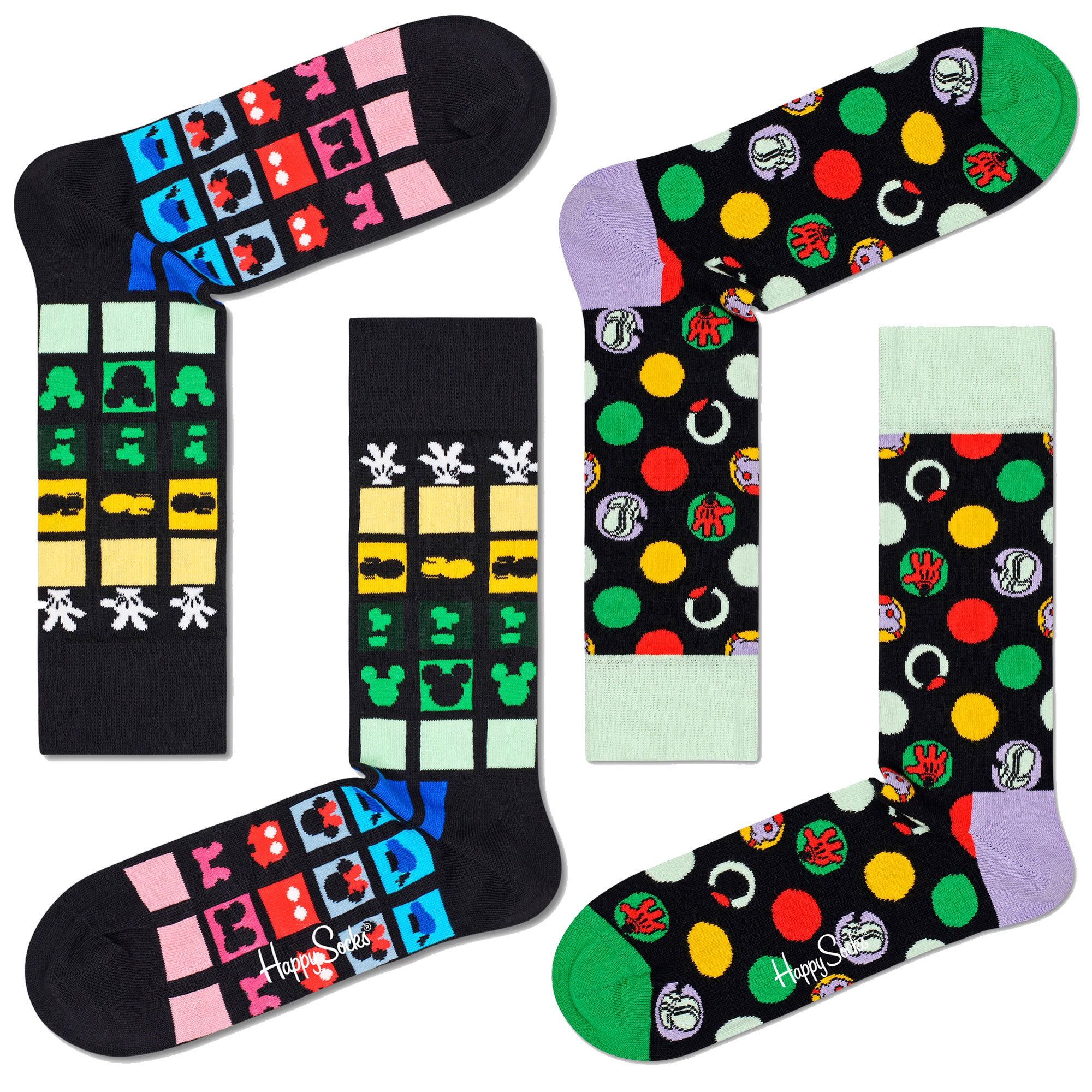 Pack 2 Pares De Meias Happy Socks Logos Disney