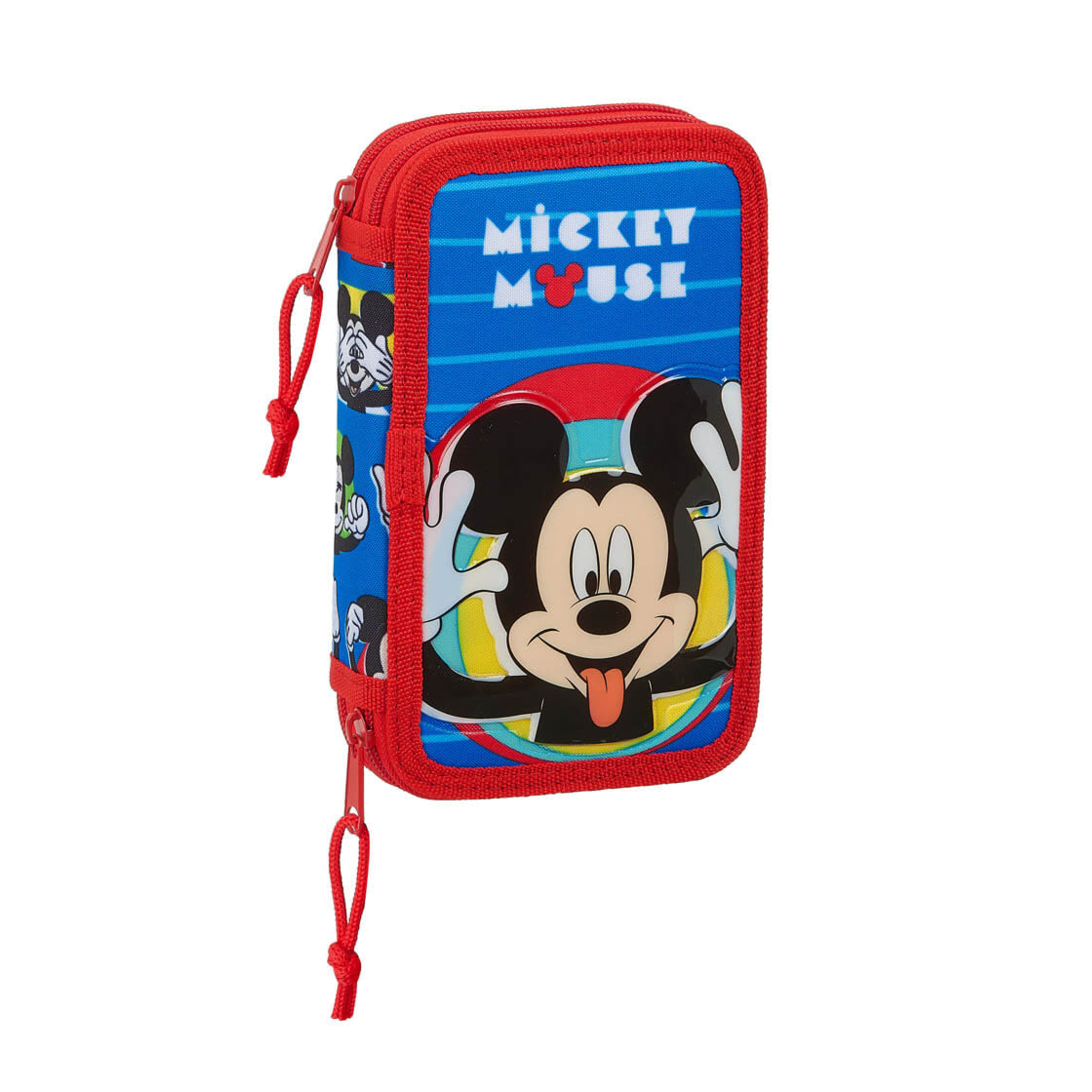 Safta Estuche Escolar Con 28 Útiles Incluidos De Mickey Mouse Me Time, 125x40x195mm, Azul/rojo - multicolor - 
