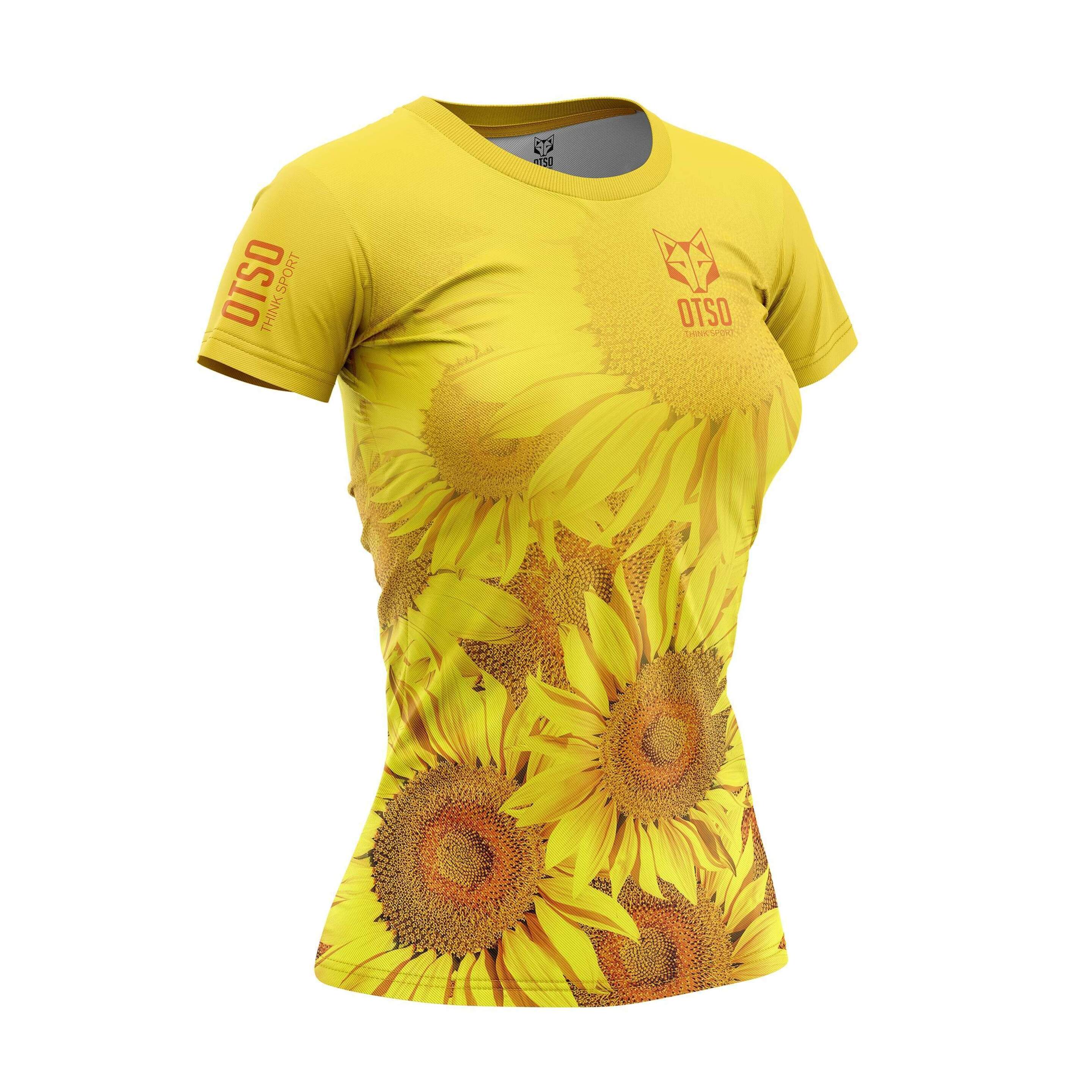 T-shirt De Manga Curta Para Mulher Girassol Otso - amarillo - 