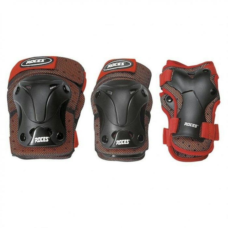 Roces Ventilated Skate Pads 3-pack - negro-rojo - 