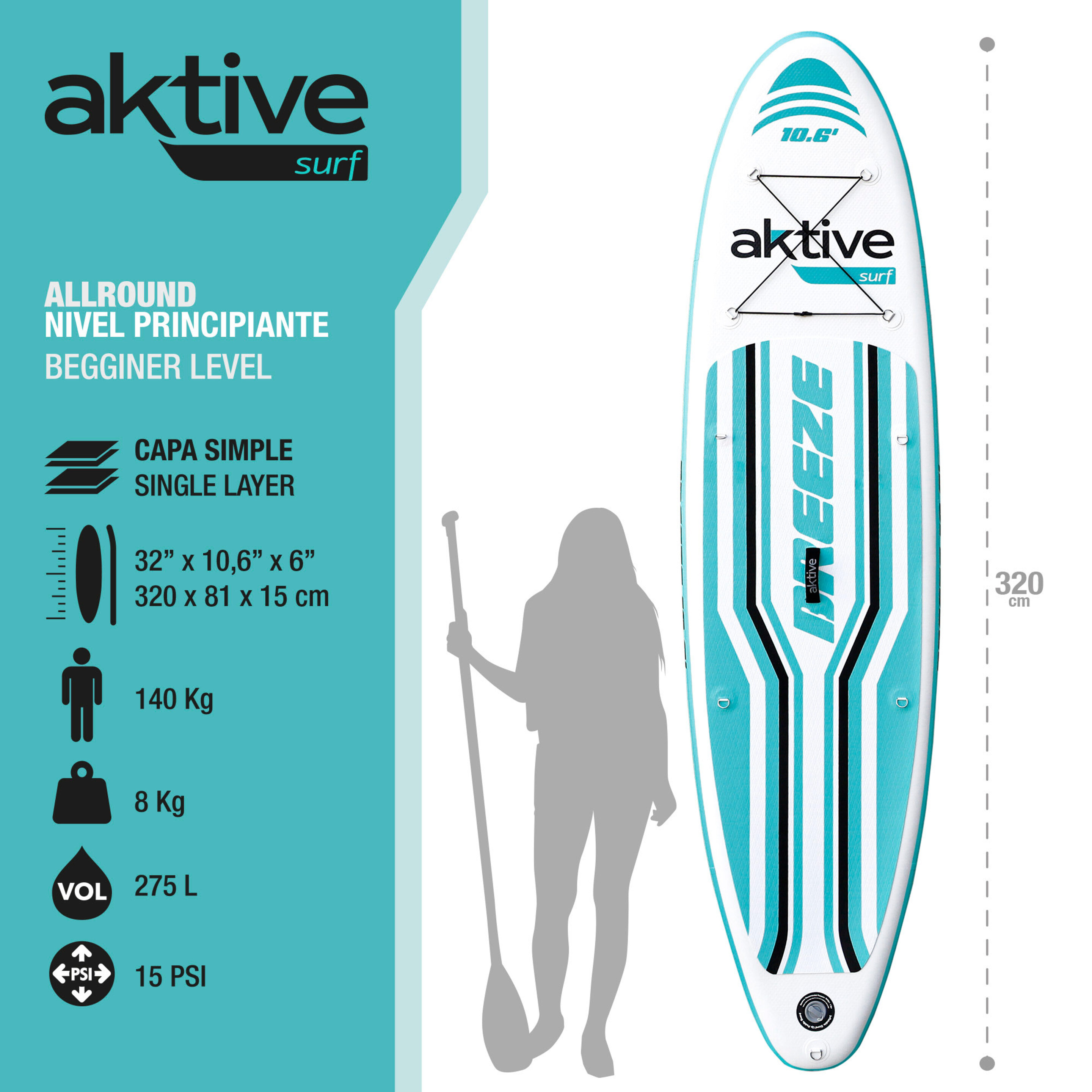 Prancha Paddle Insuflável Para Iniciantes 10.6'' Aktive