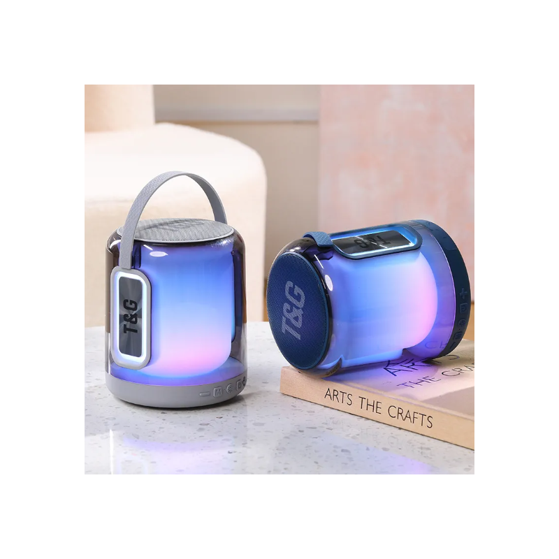Altifalante Bluetooth Smartek Com Luz Led Rgb Portátil Azul