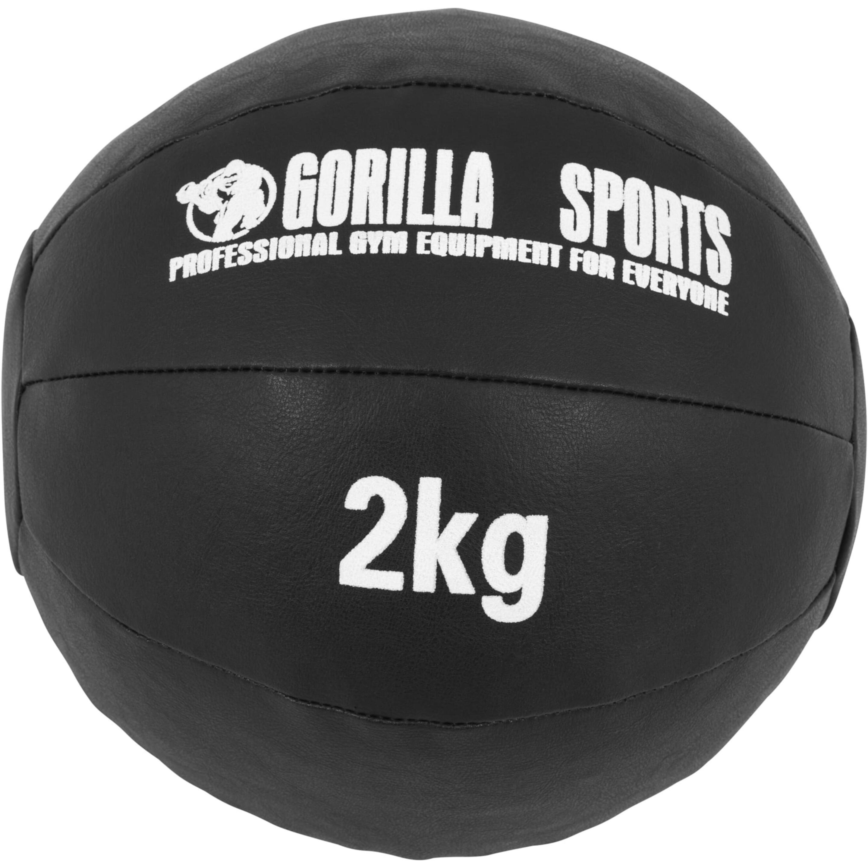 Balón Medicinal De Cuero 2 Kg Gorilla Sports - negro - 