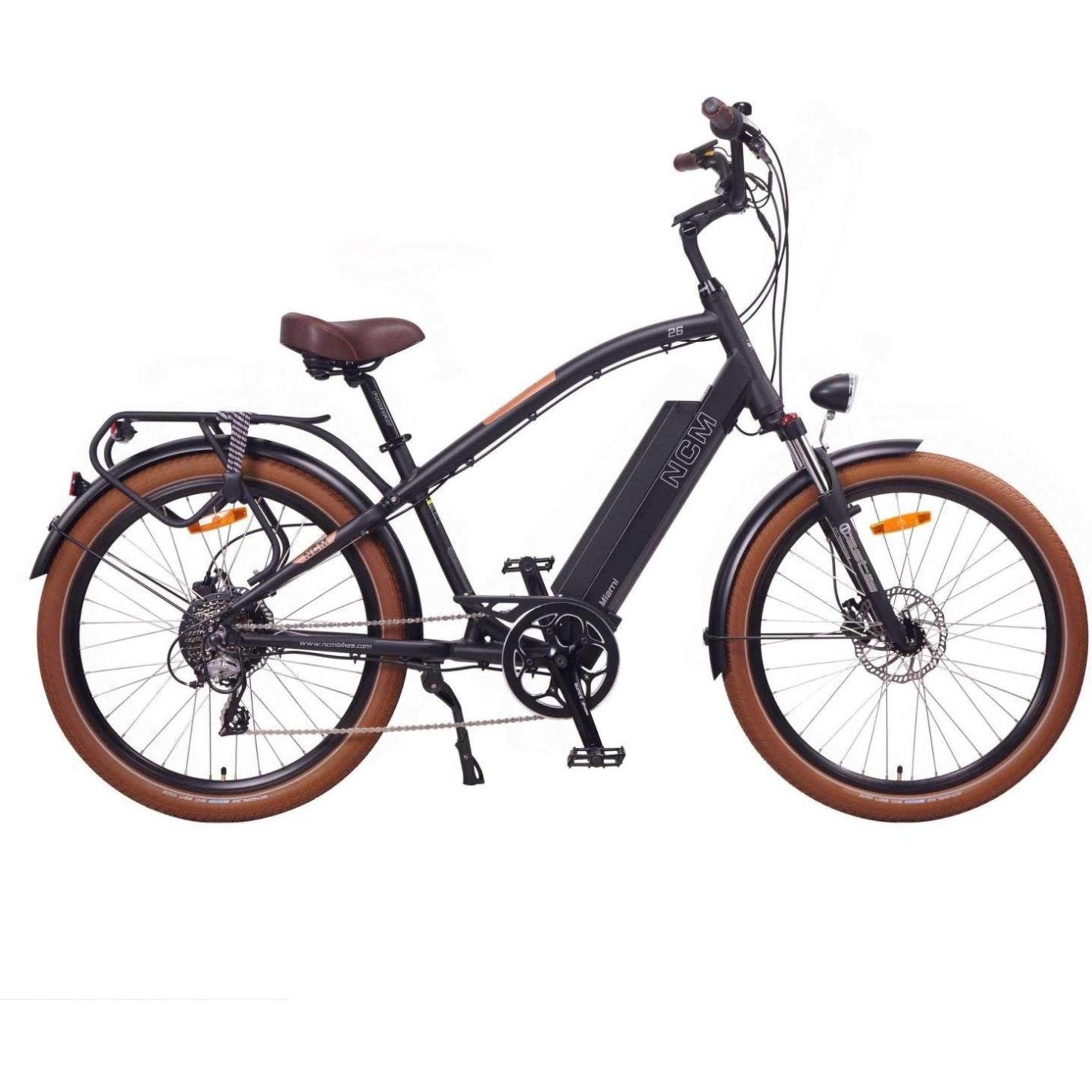 Bicicleta Eléctrica Ncm Miami Cruiser Retro - negro - 