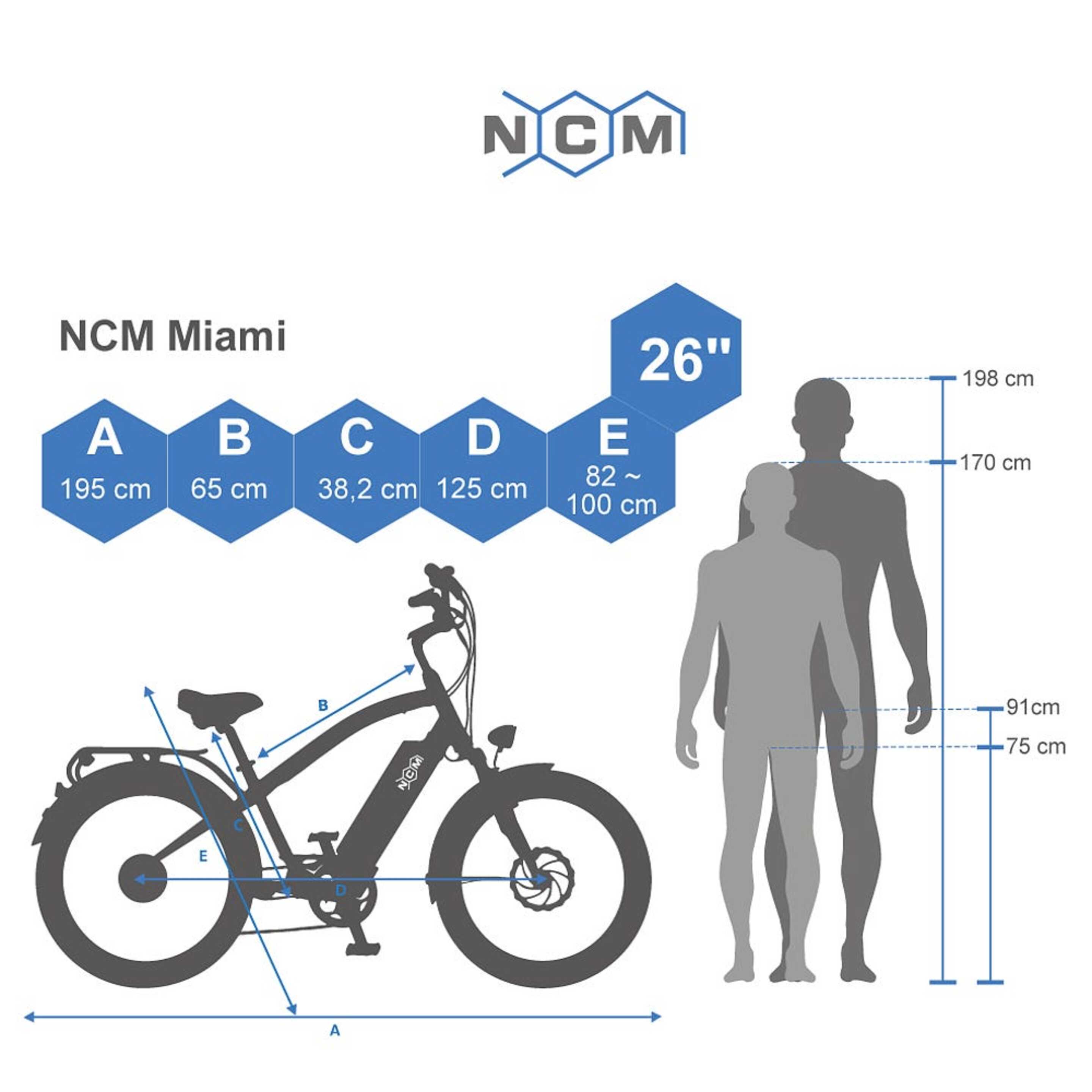 Bicicleta Eléctrica Ncm Miami Cruiser Retro - Negro  MKP