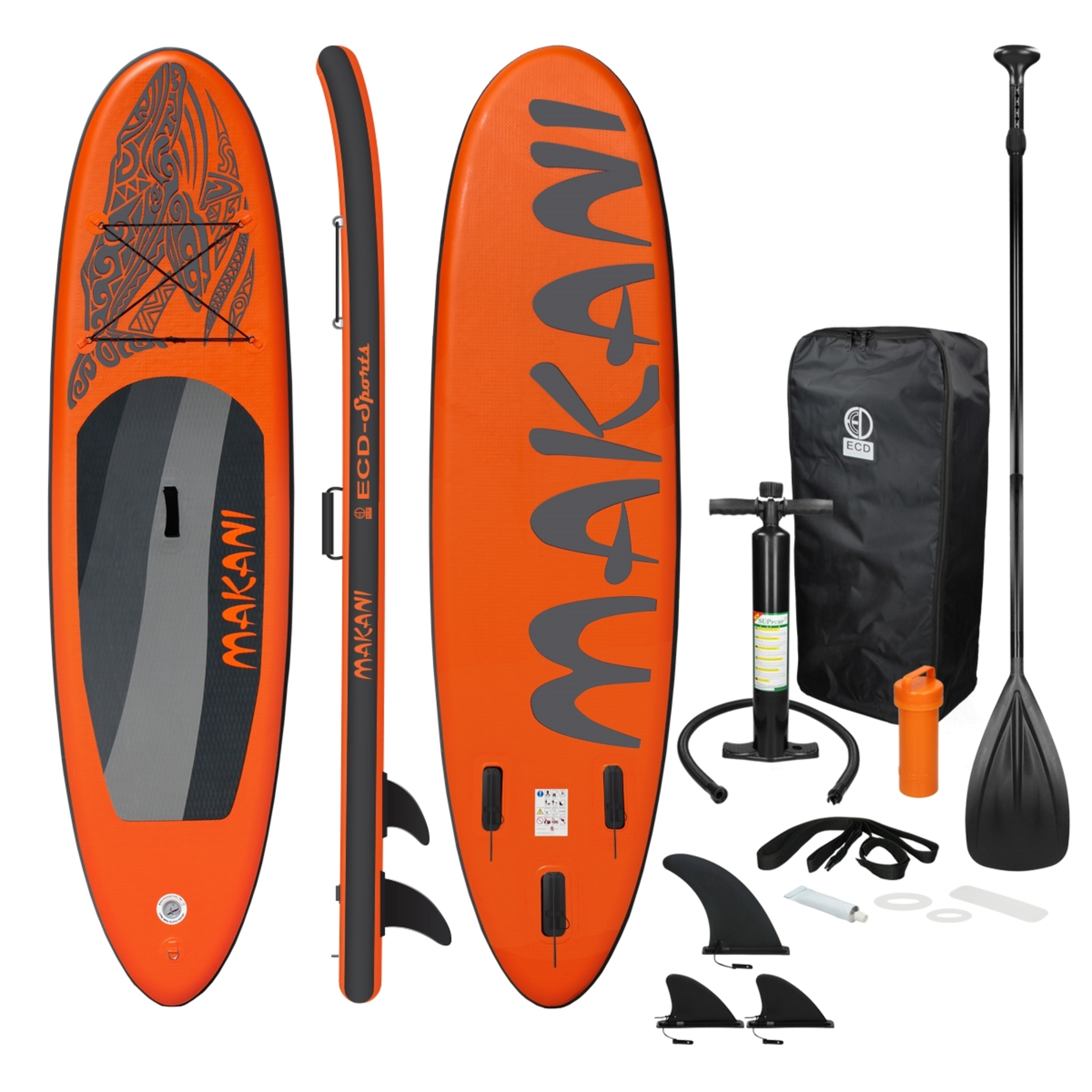 Prancha De Surf Stand Up Paddle Board Makani Tabla Hinchable Sup Naranja 320x82x15cm Incluido Accesorios