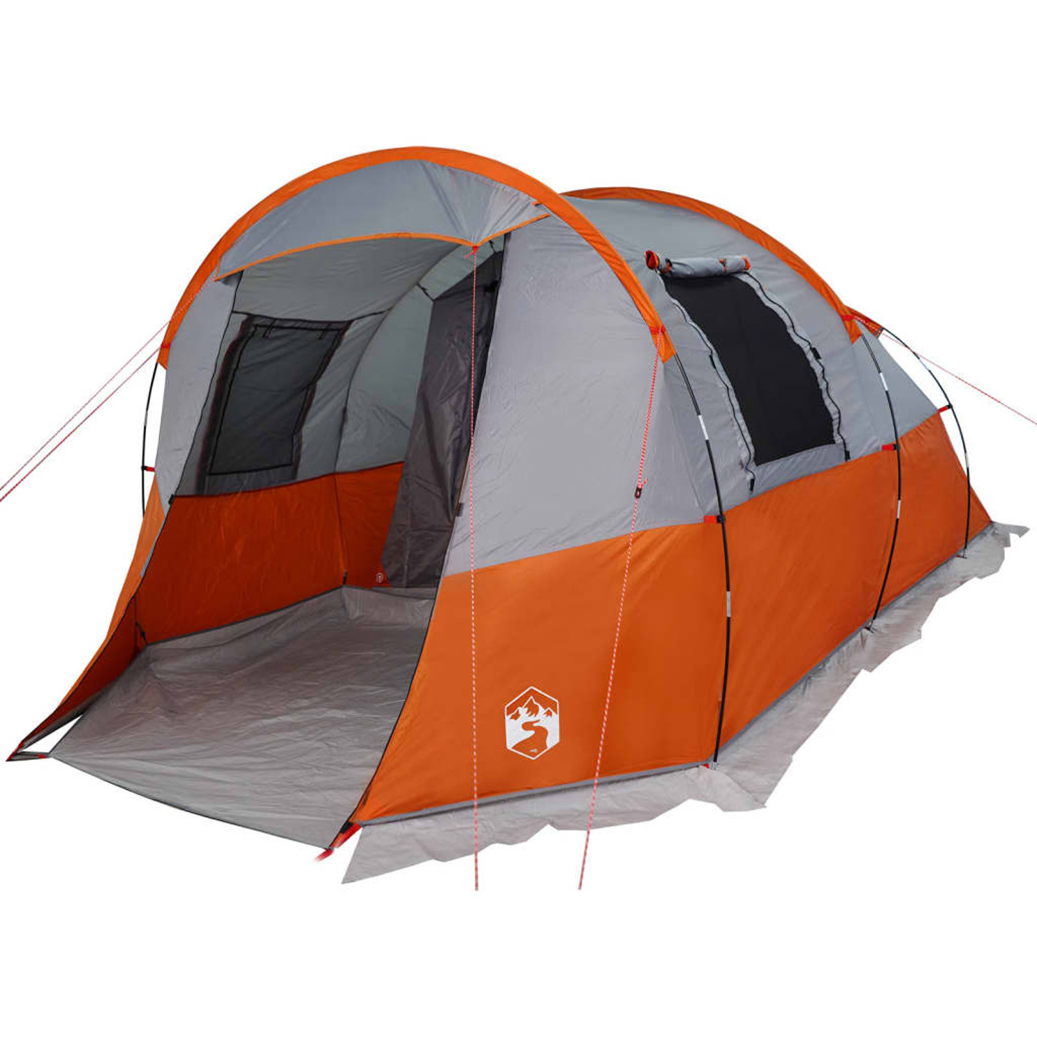 Tenda De Campismo Túnel Vidaxl Para 4 Pessoas Impermeável 240 X 206 X 180 Cm - gris-naranja - 