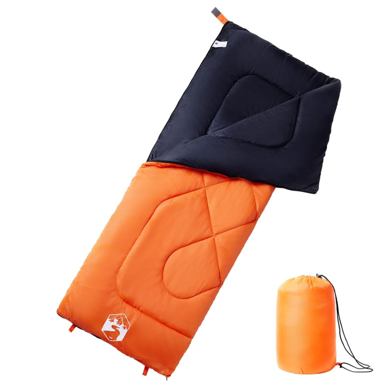 Saco De Dormir De Camping Vidaxl Para Adultos 190 X 72 Cm - naranja-negro - 