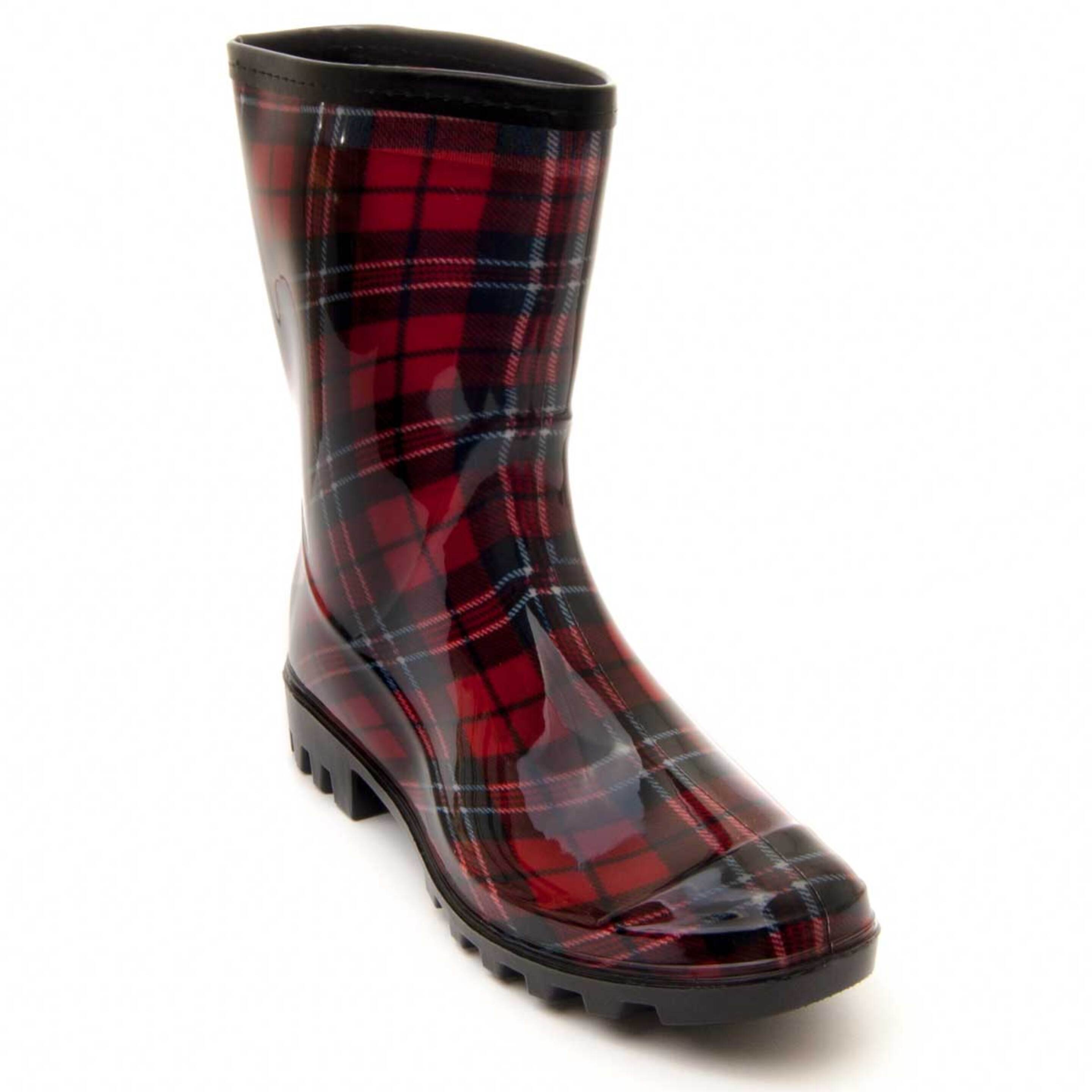 Bota De Agua De Caña Media Estampado Cuadros Scotlandboot Montevita