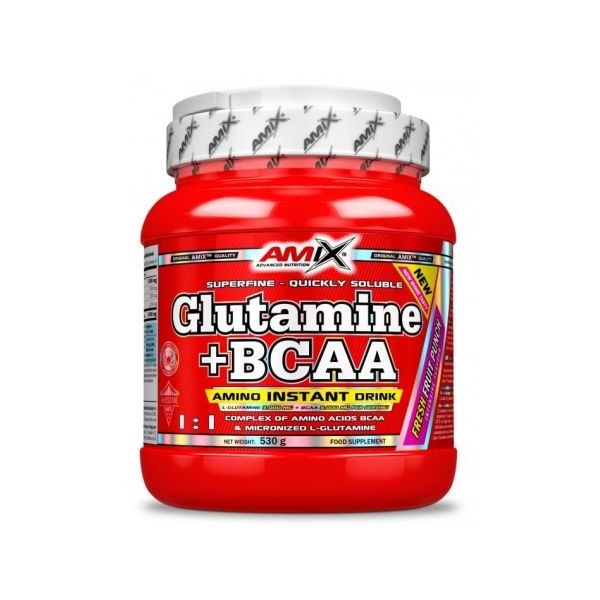 Amix Glutamina+bcaa Aminoácidos Sabor Naranja 530 Gr