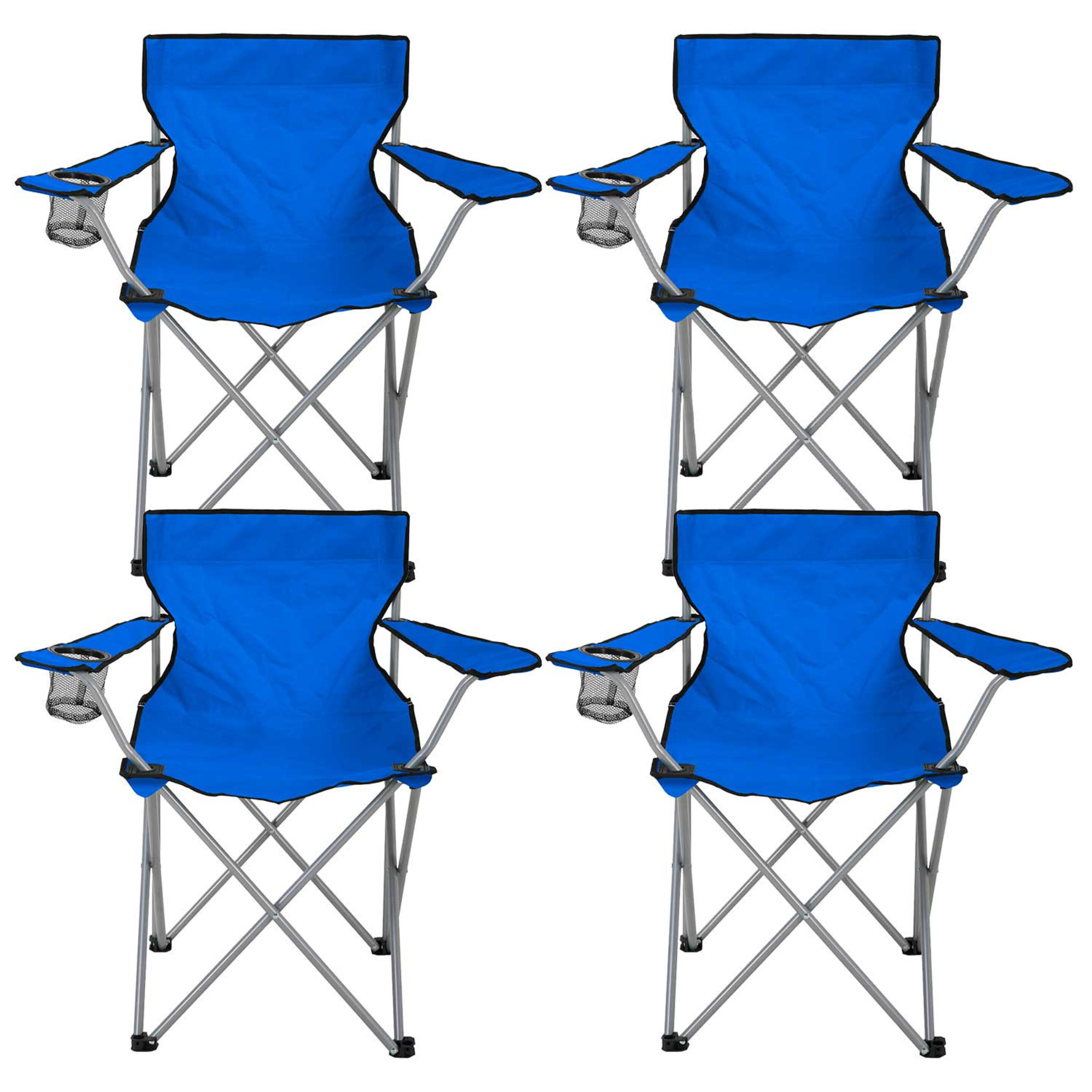 Pack 4 Sillas Plegables De Camping Con Posavasos