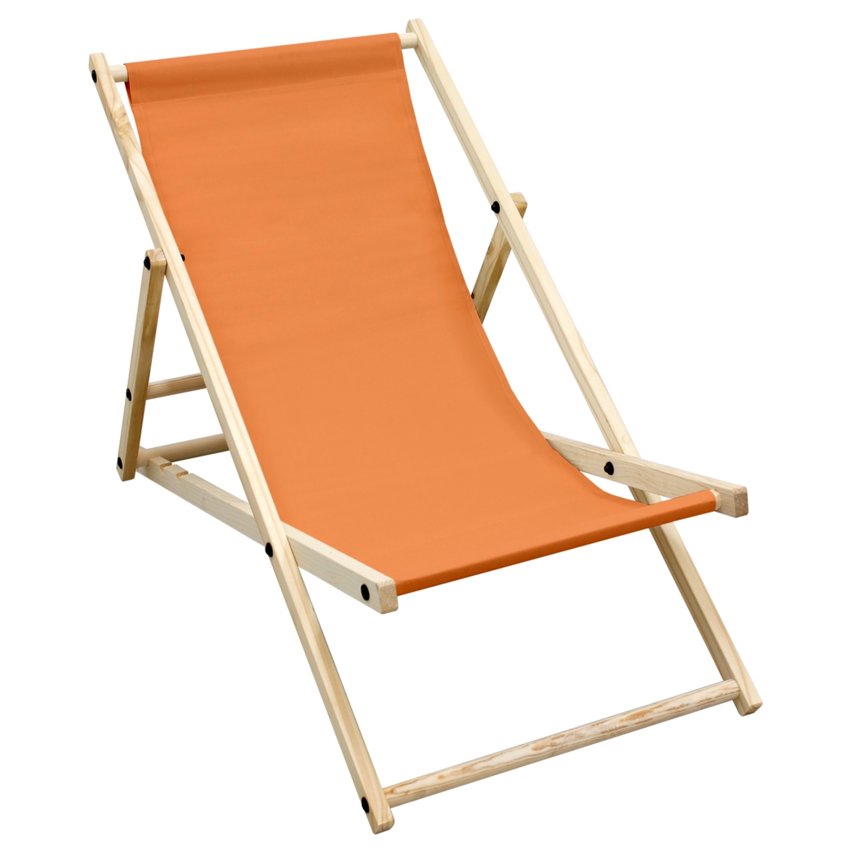Silla De Playa Plegable Madera Tumbona Impermeable - naranja - 
