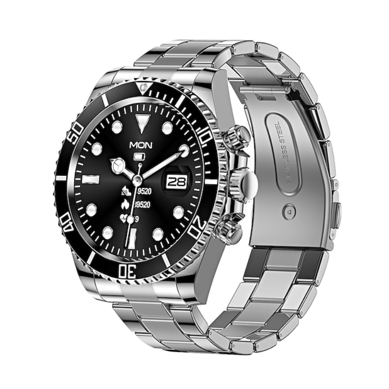 Reloj Inteligente Smart Watch Smartek Acero Inoxidable Sw-aw12 - negro-plateado - 