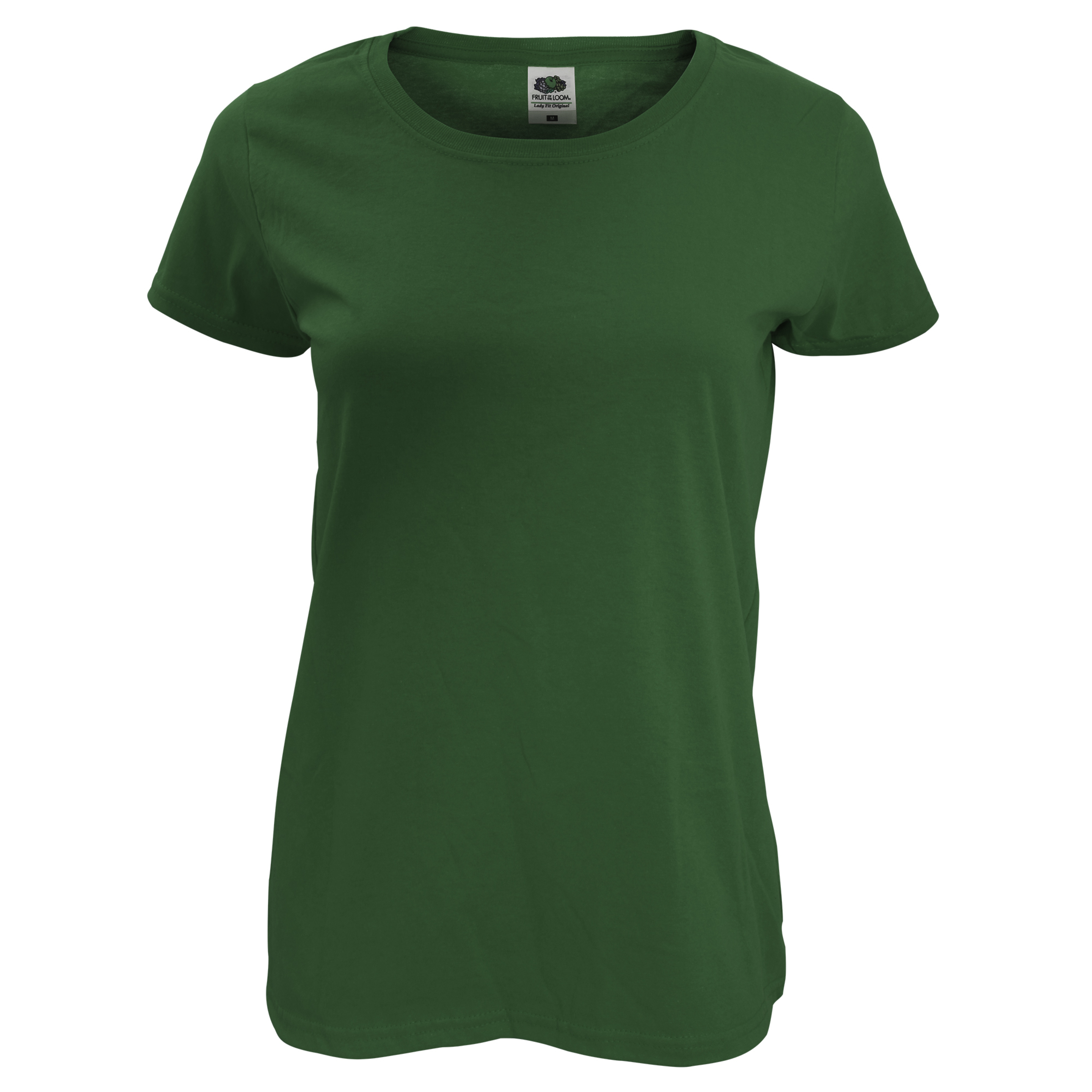 Camiseta Ajustada Fruit Of The Loom Ladyfit - Verde Botella  MKP