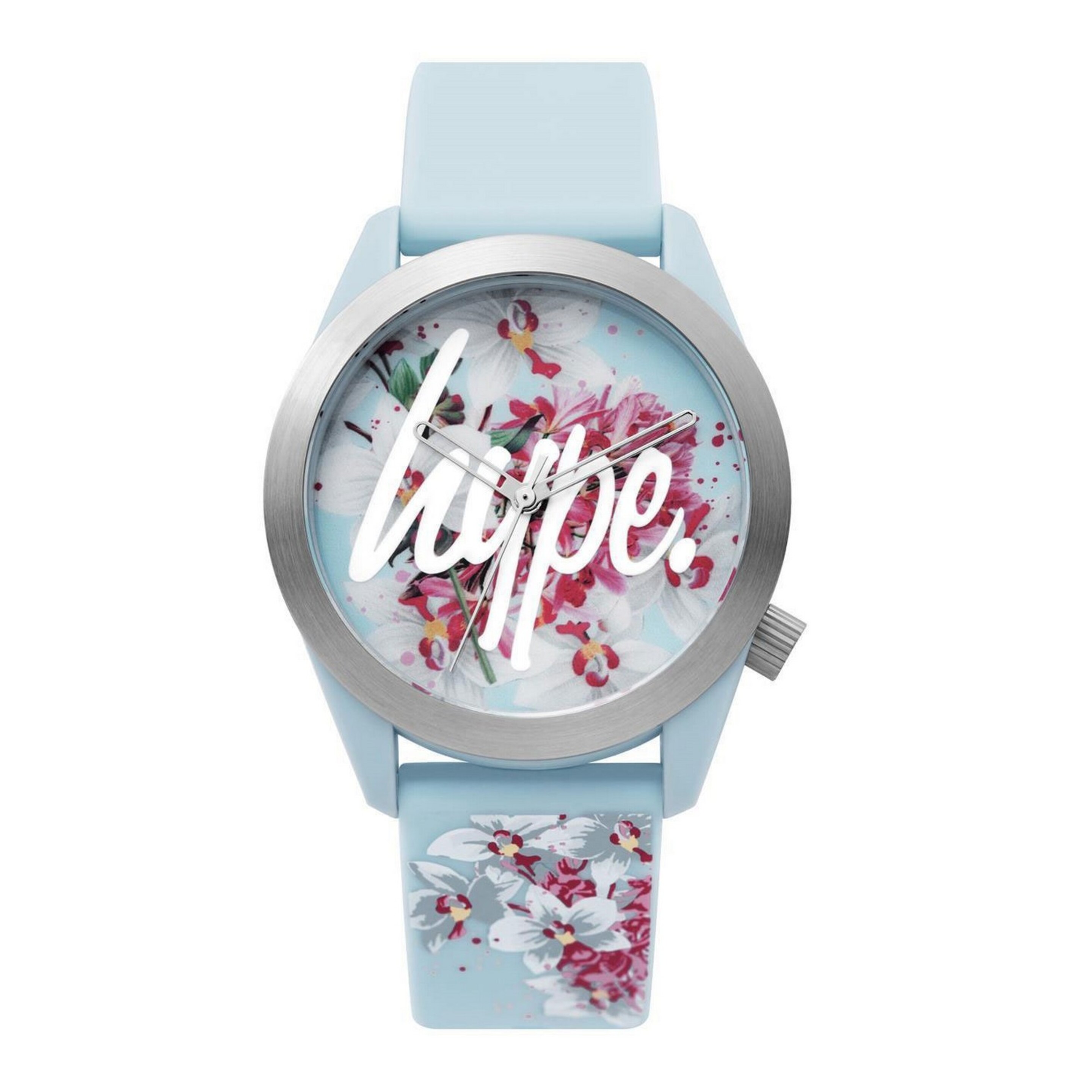 Hype - Reloj Analógico Floral Para Chico Chica (Azul)