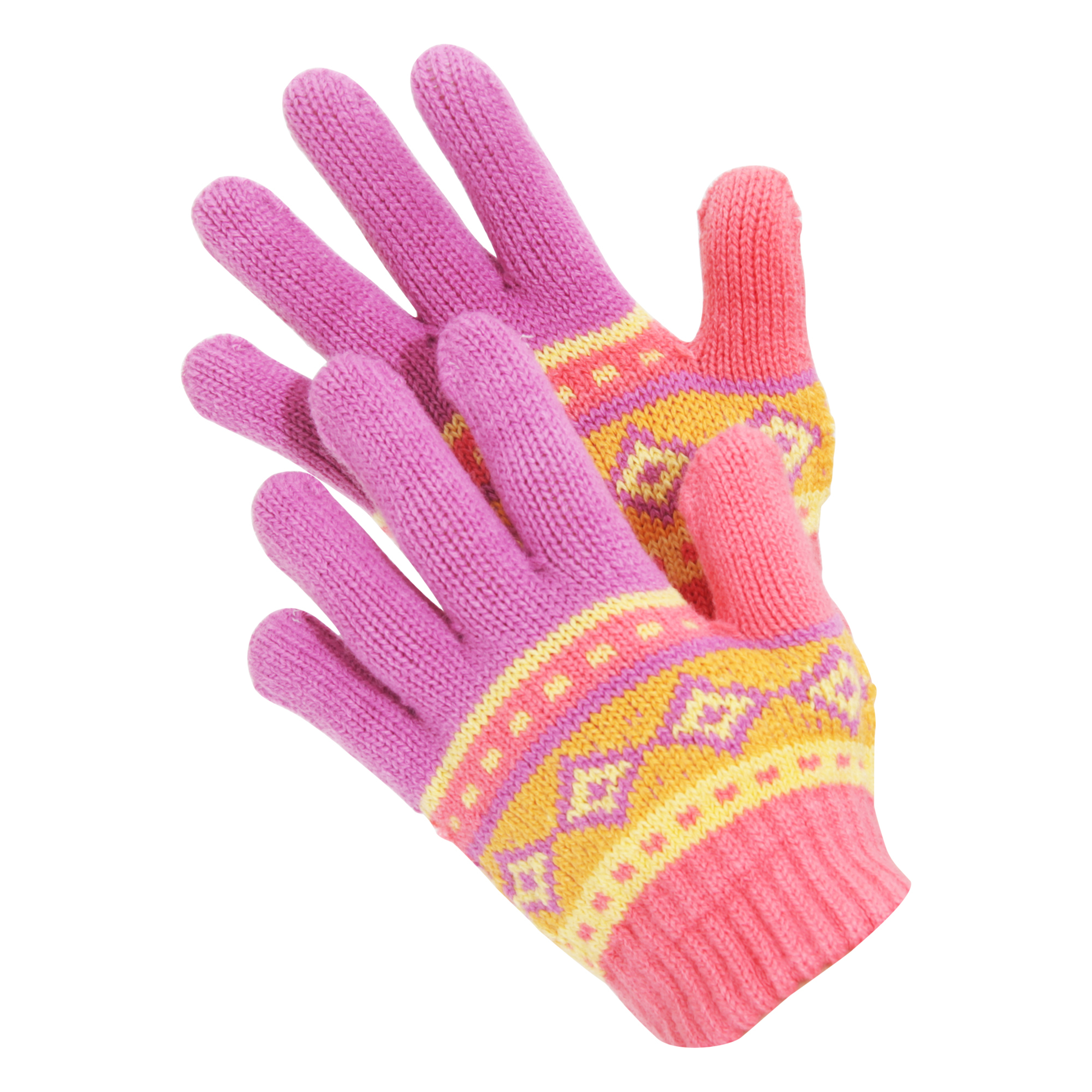 Guantes De Invierno Con Diseño Azteca Para Niños Universal Textiles (Coral / Lila)