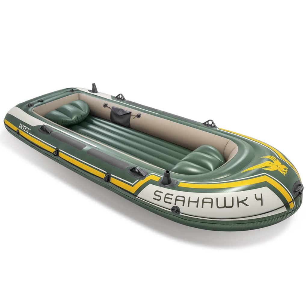 Set Bote Hinchable Con Remos Y Bomba Intex Seahawk 4 - verde - 