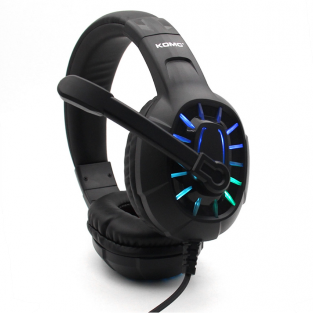 Auriculares Gaming Smartek Con Reproductor De Juegos De Pc Y Luz Led - Negro  MKP