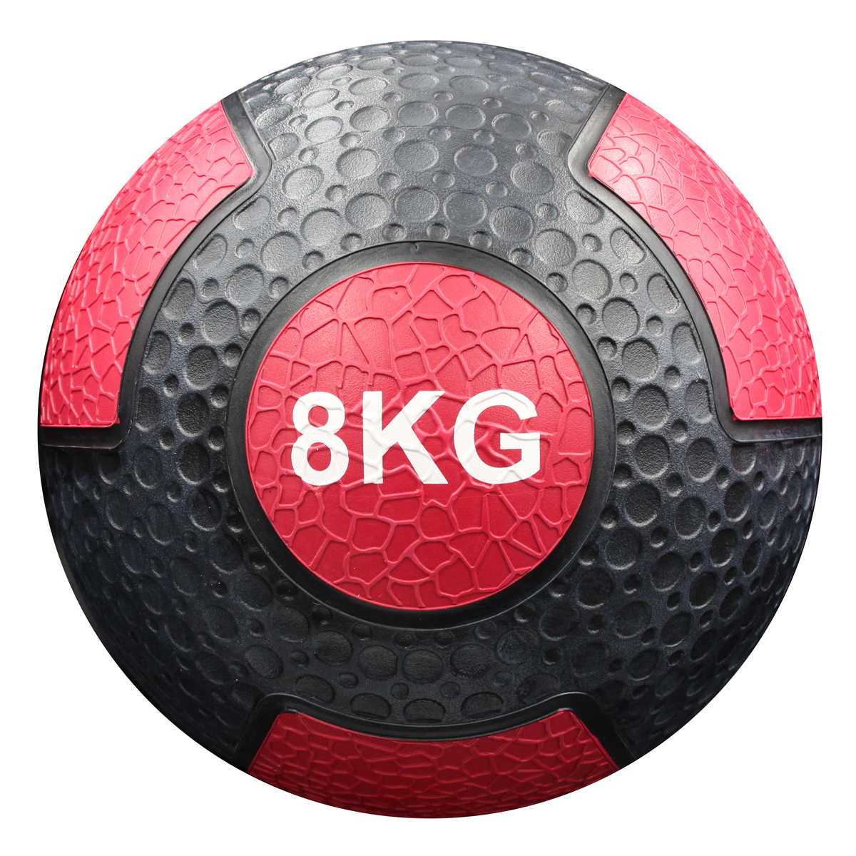 Balón Medicinal De Goma Resistente 8 Kg - negro-rojo - 