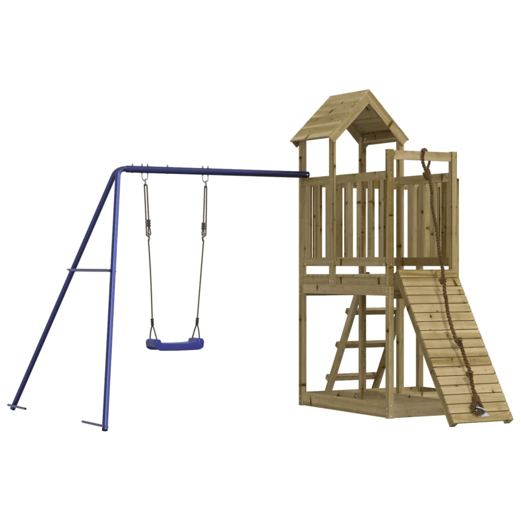 Juego De Columpio Individual Vidaxl Torre De Juegos Con Muro De Escalada - Parque Infantil De Exterior  MKP