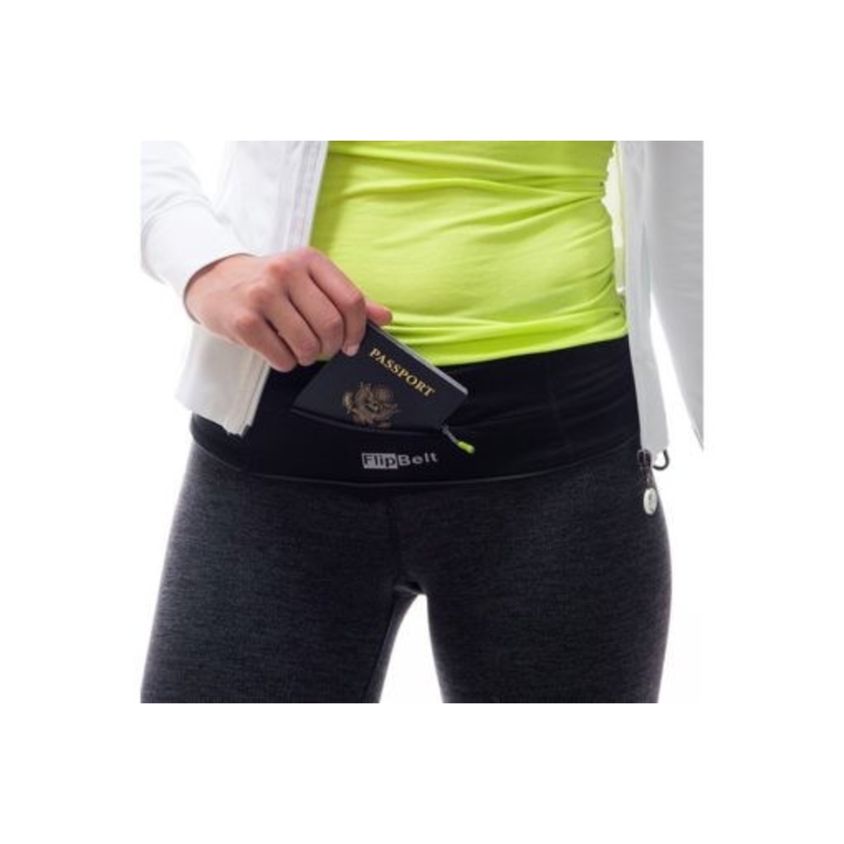 Flipbelt Zipper Carbón Extra Small - gris - El Cinturón Multibolsillo Para Los Corredores Y Todos Los Deportistas  MKP