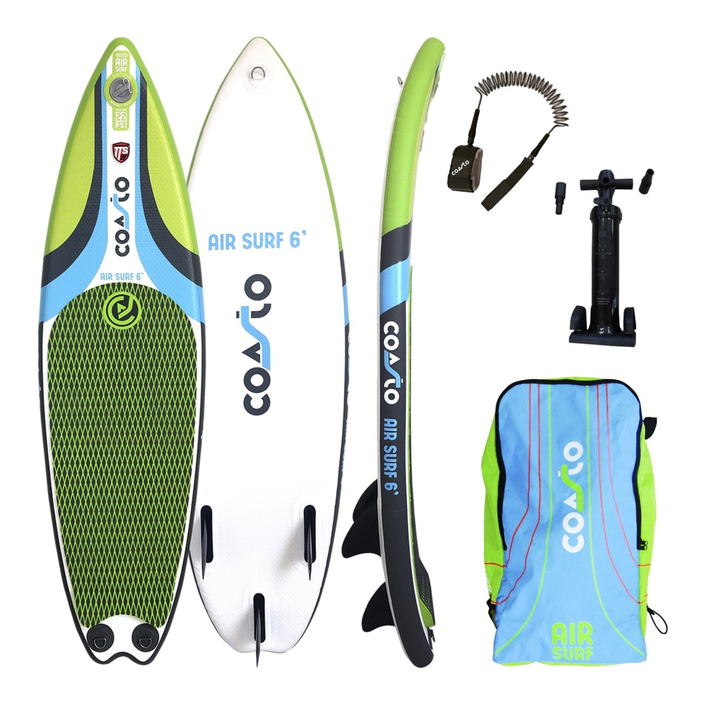 Tabla Surf Hinchable Coasto Airsurf 6' Con Quillas Fijas - multicolor - 