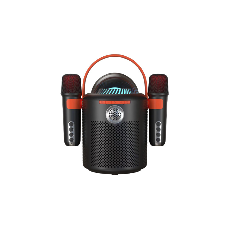 Altifalante De Karaoke Bluetooth Smartek Com Luz Rgb, 2 Microfones Sem Fios E Comutador De Voz Mágico Branco