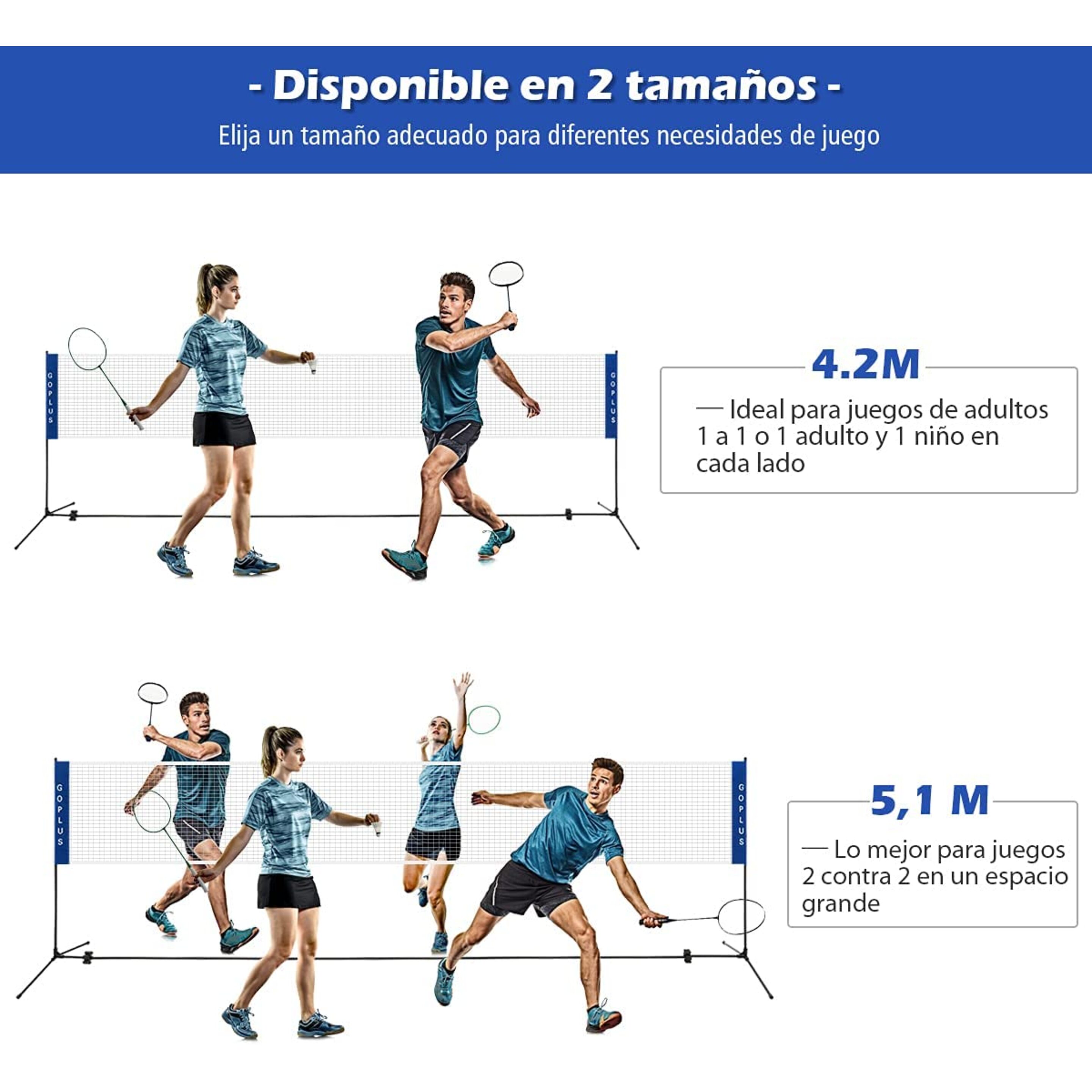 Red De Tenis Bádminton Altura Ajustable 5.1m*1.55m Costway