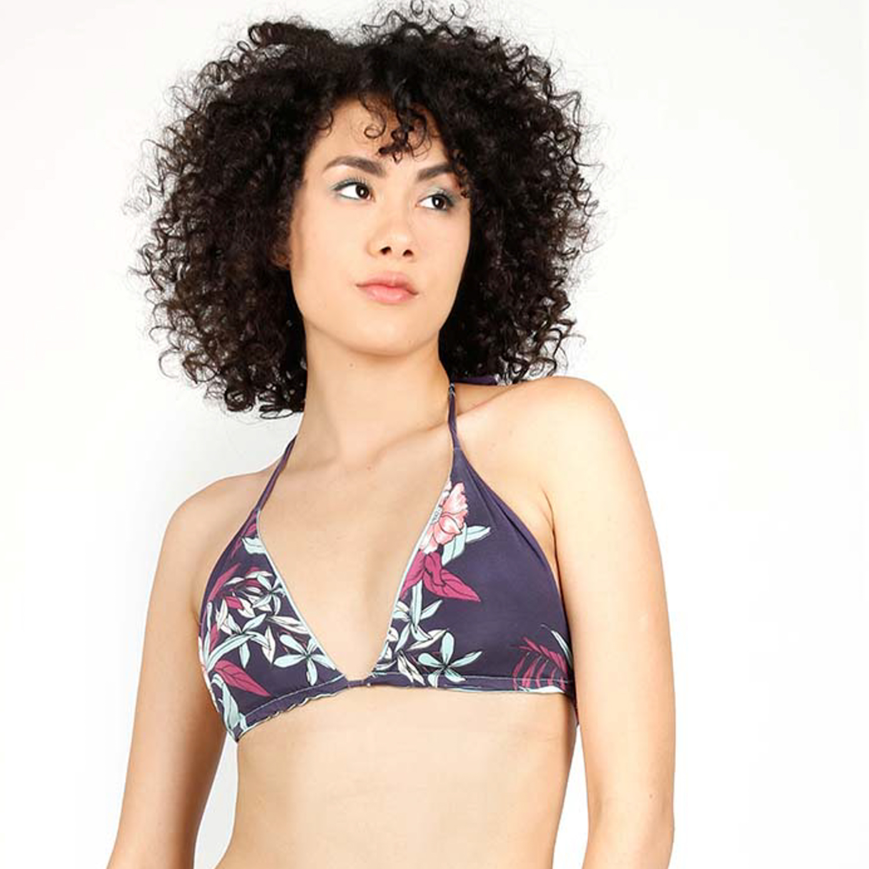 Top De Bikini Reversible Con Estampado Floral Audaz Fitness