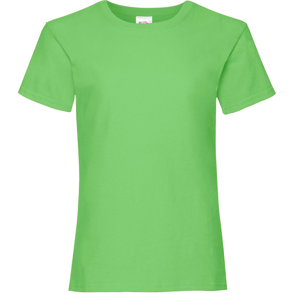 Camiseta Básica De Manga Corta 100% Algodón Primera Calidad Fruit Of The Loom - verde-fluor - 
