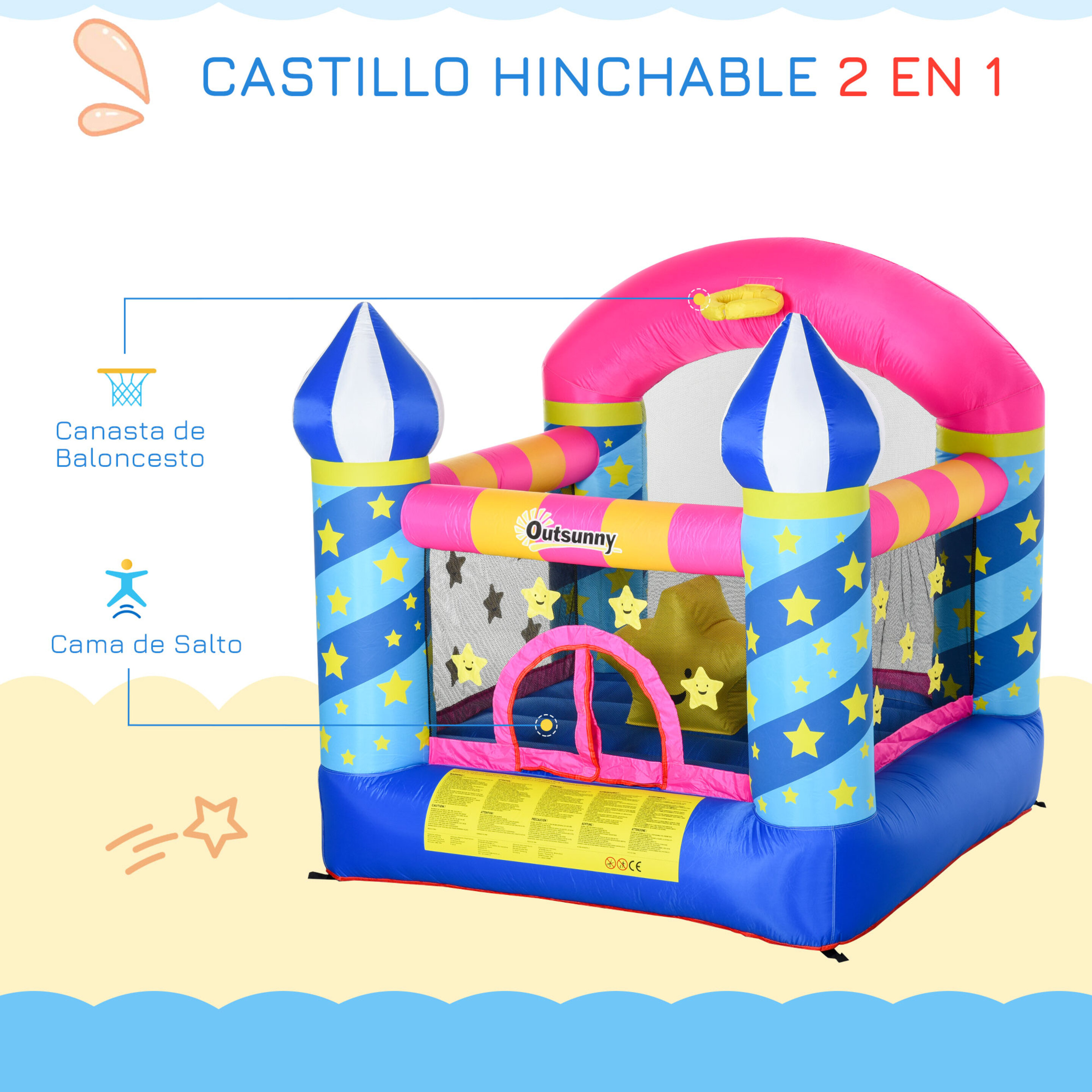 Castillo Inflable Outsunny 342-024v90