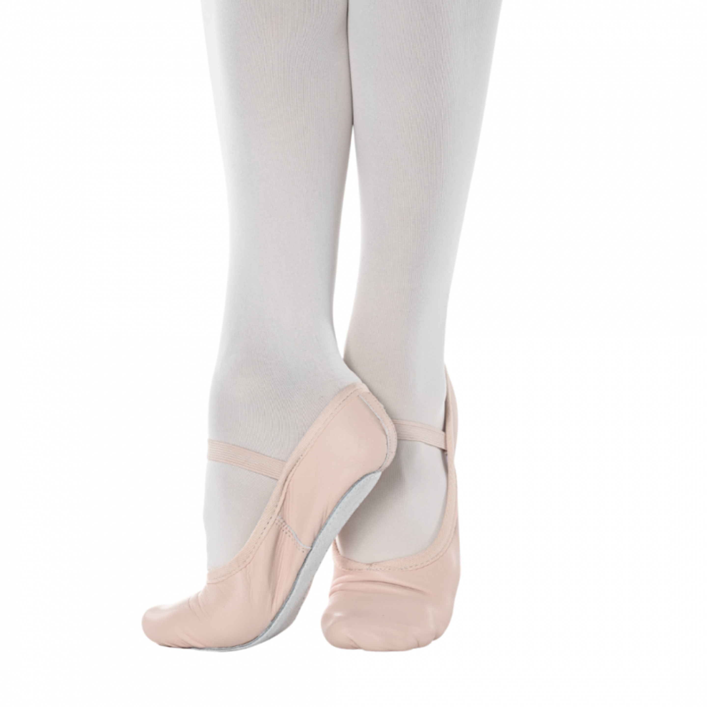 Zapatillas De Ballet Amateur Ana De Cuero Salmón Con Elástico Y Suela Completa - Nude  MKP