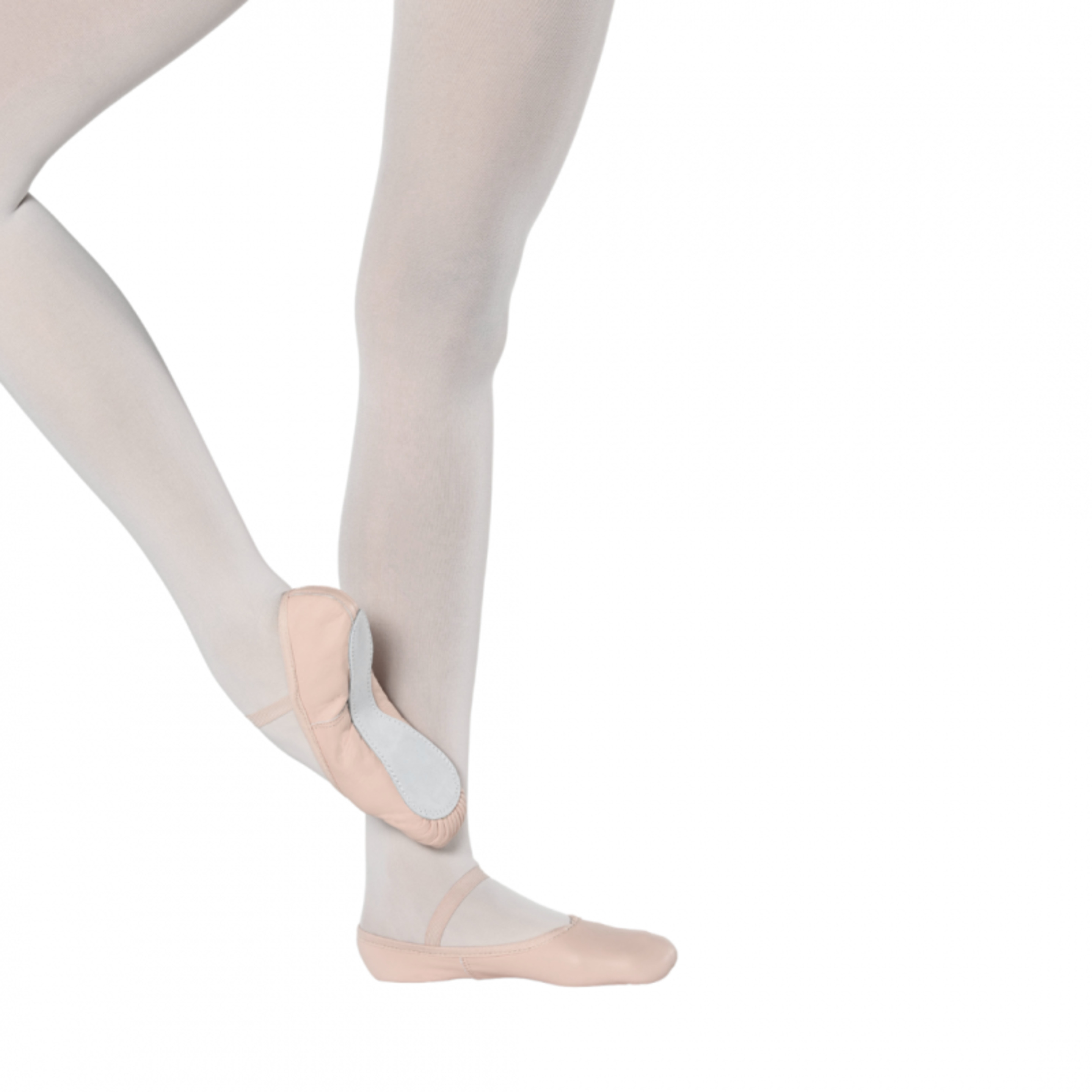 Zapatillas De Ballet Amateur Ana De Cuero Salmón Con Elástico Y Suela Completa - Nude  MKP