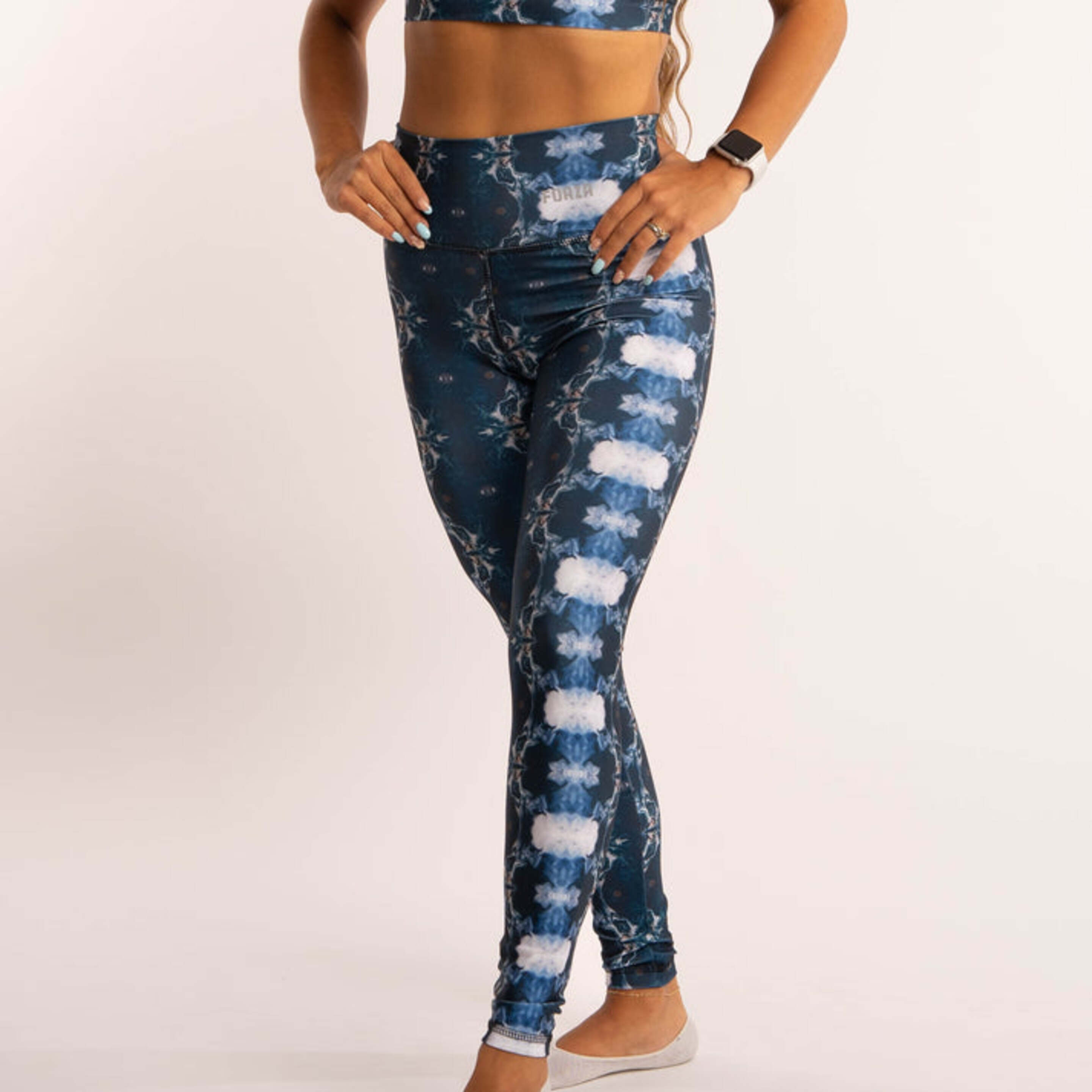 Leggings Wind Forza - Azul/Blanco - Leggings Fitness Mujer  MKP