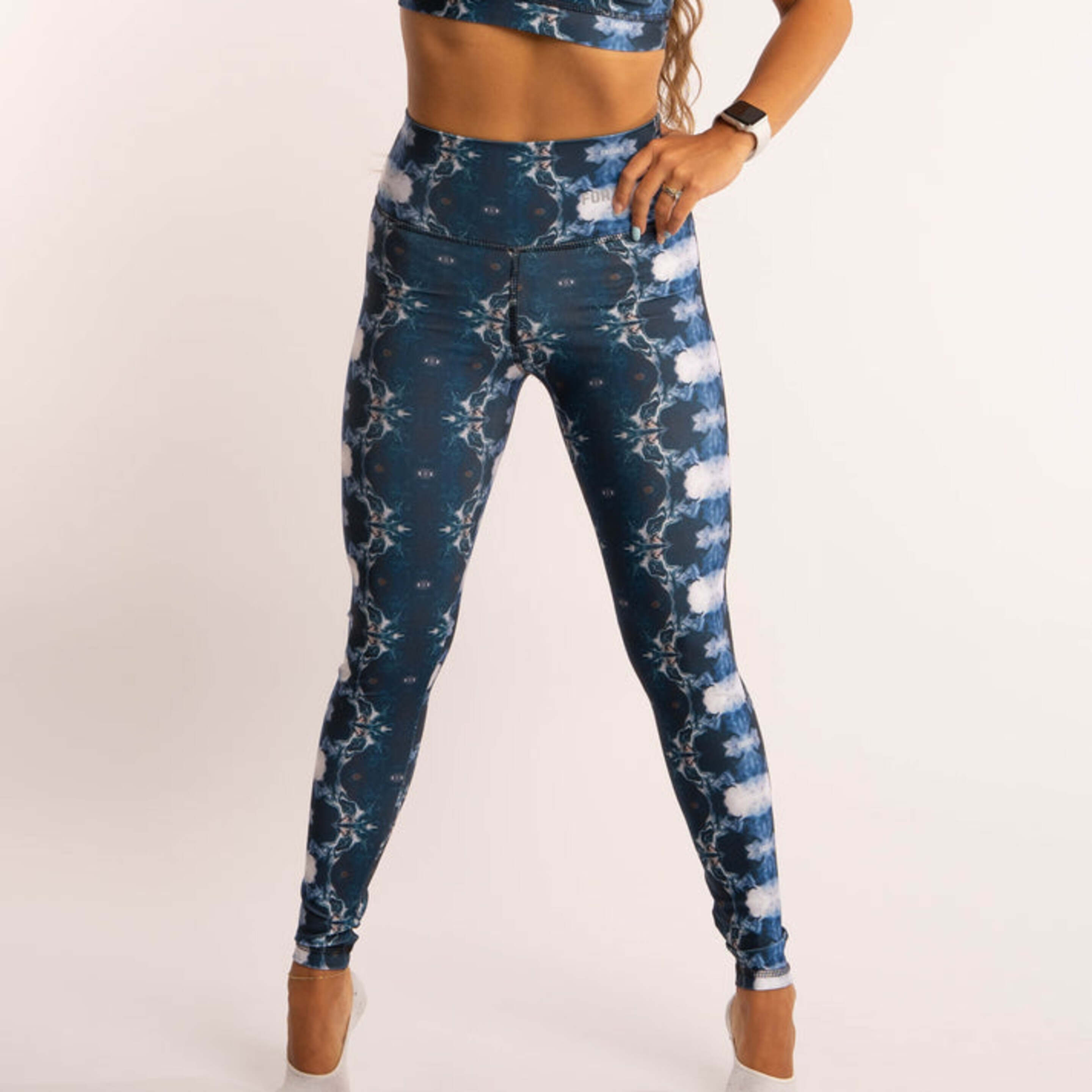 Leggings Wind Forza - Azul/Blanco - Leggings Fitness Mujer  MKP
